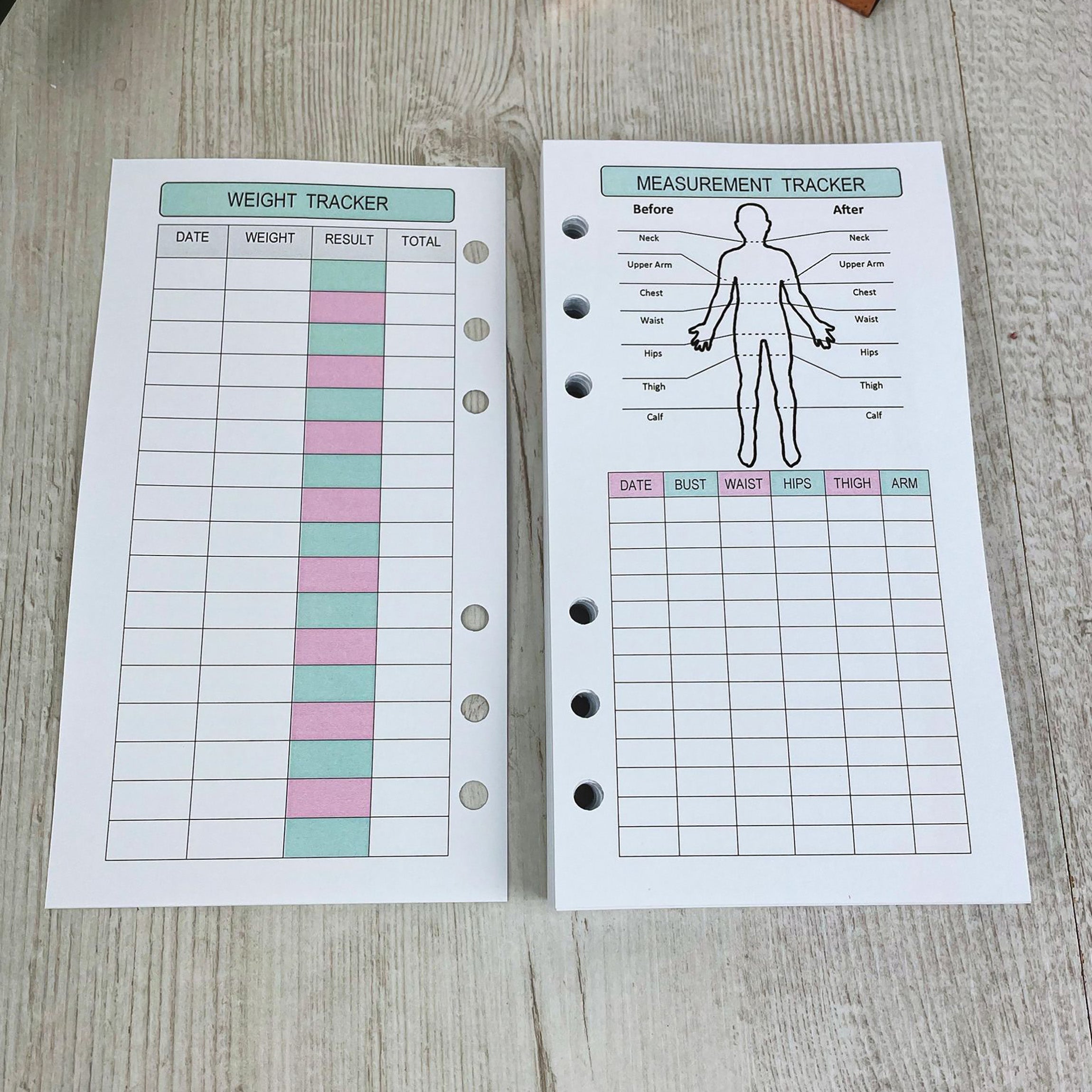 Food Diary Inserts - Personal Size Inserts