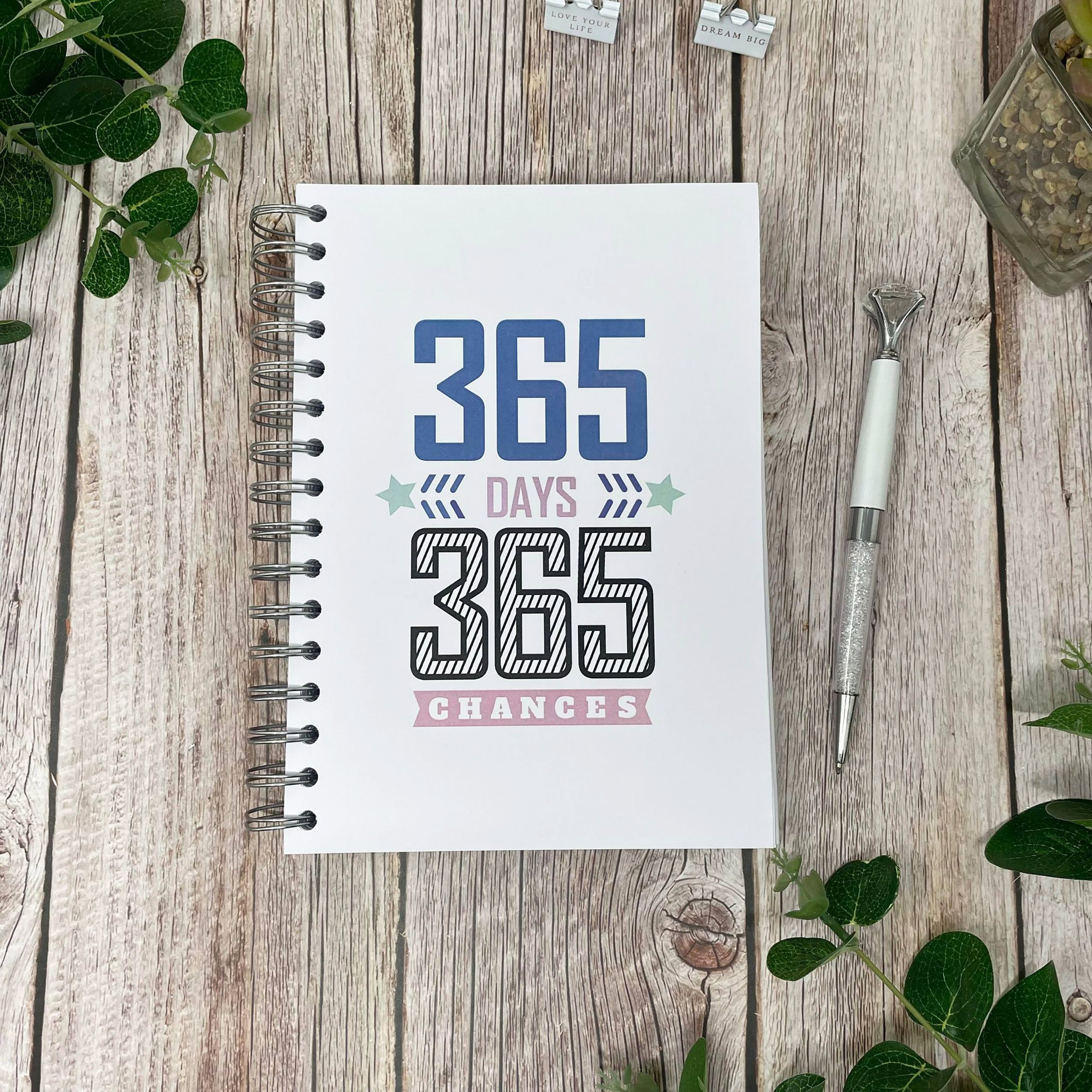 12 Month Food Diary, Year Planner - 365 Days 365 Chances