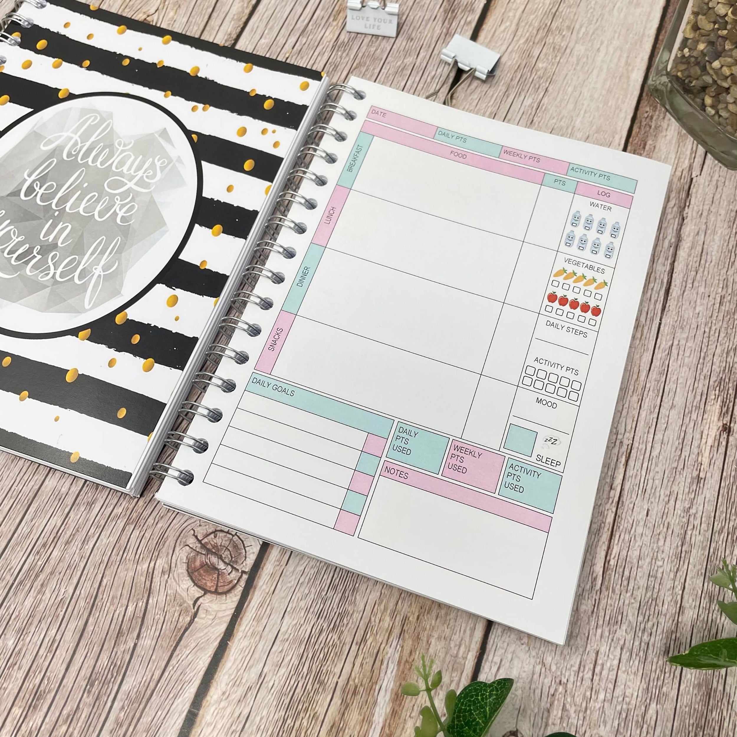 12 Week WW Food Diary - WW Original - B&W Believe