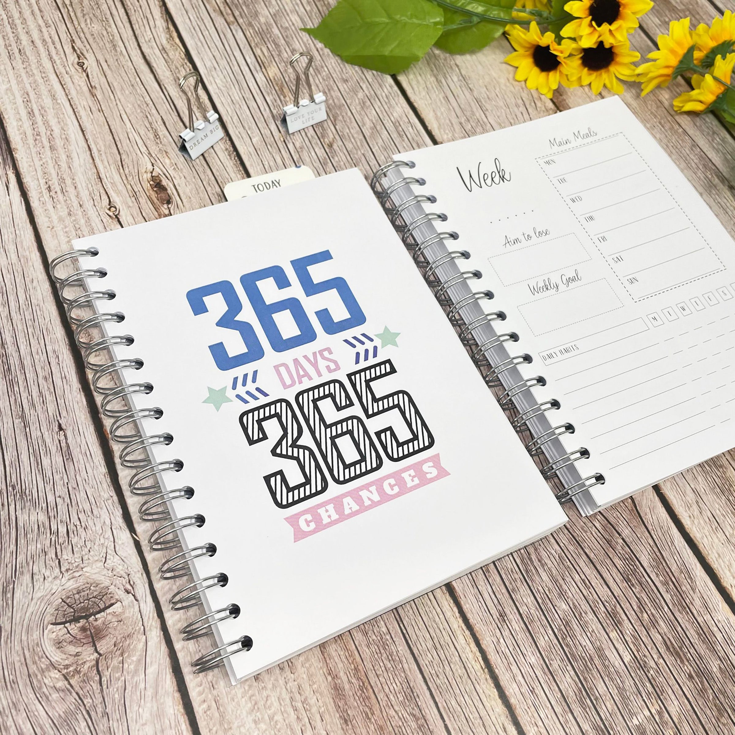 12 Month Food Diary, Year Planner - 365 Days 365 Chances