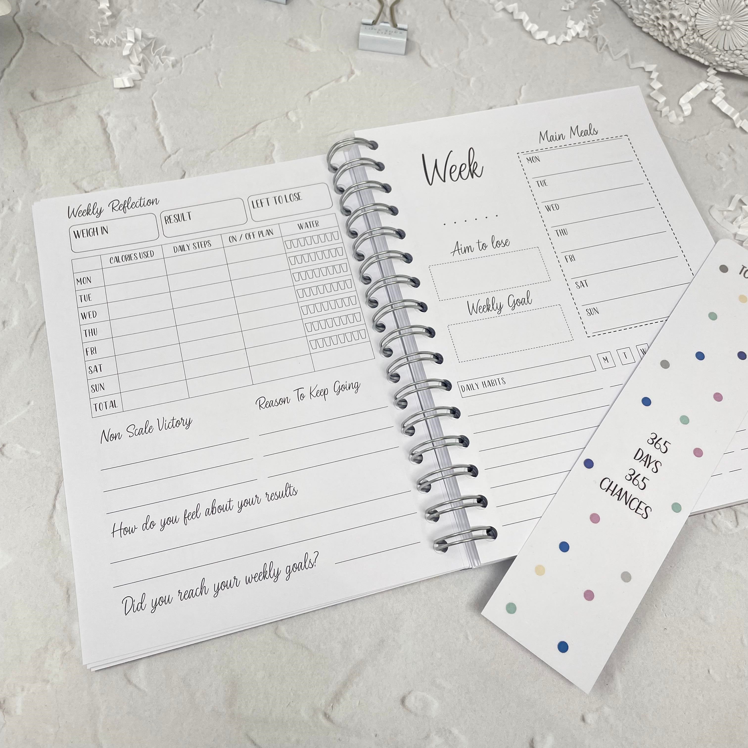 12 Month Food Diary, Year Planner - 365 Days 365 Chances