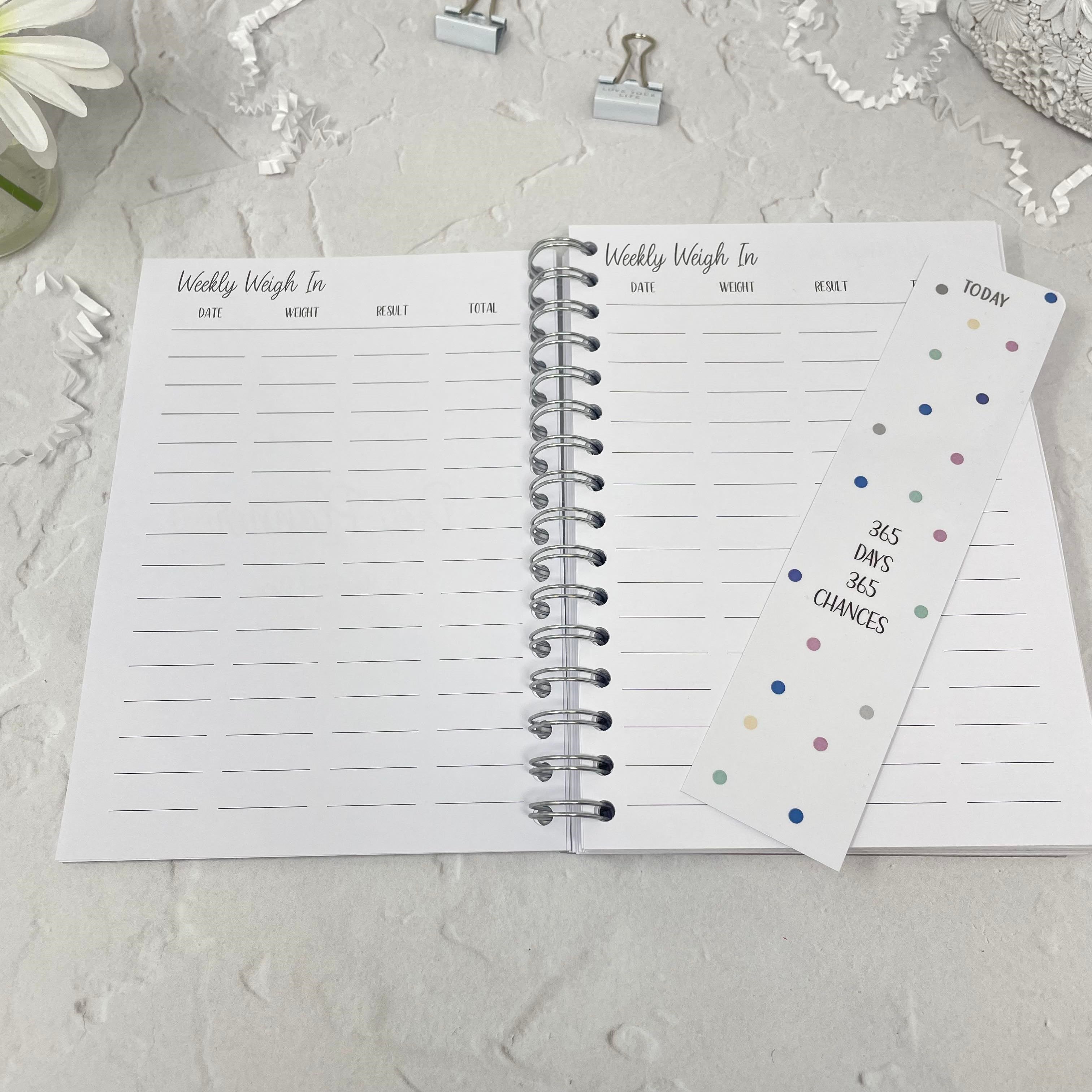 12 Month Food Diary, Year Planner - 365 Days 365 Chances