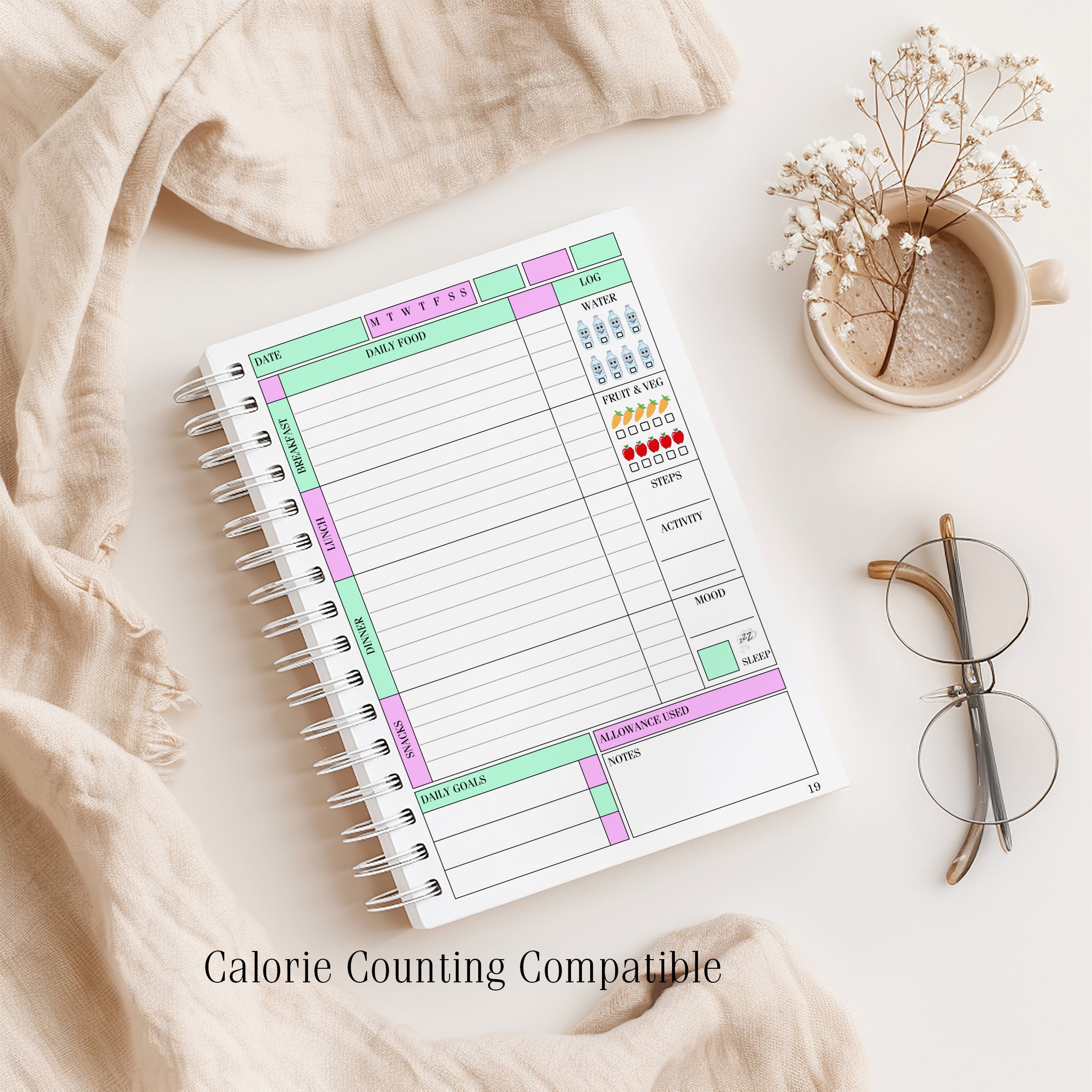 12 Week Weight Loss Journal, Food Diary - Get Shit Together