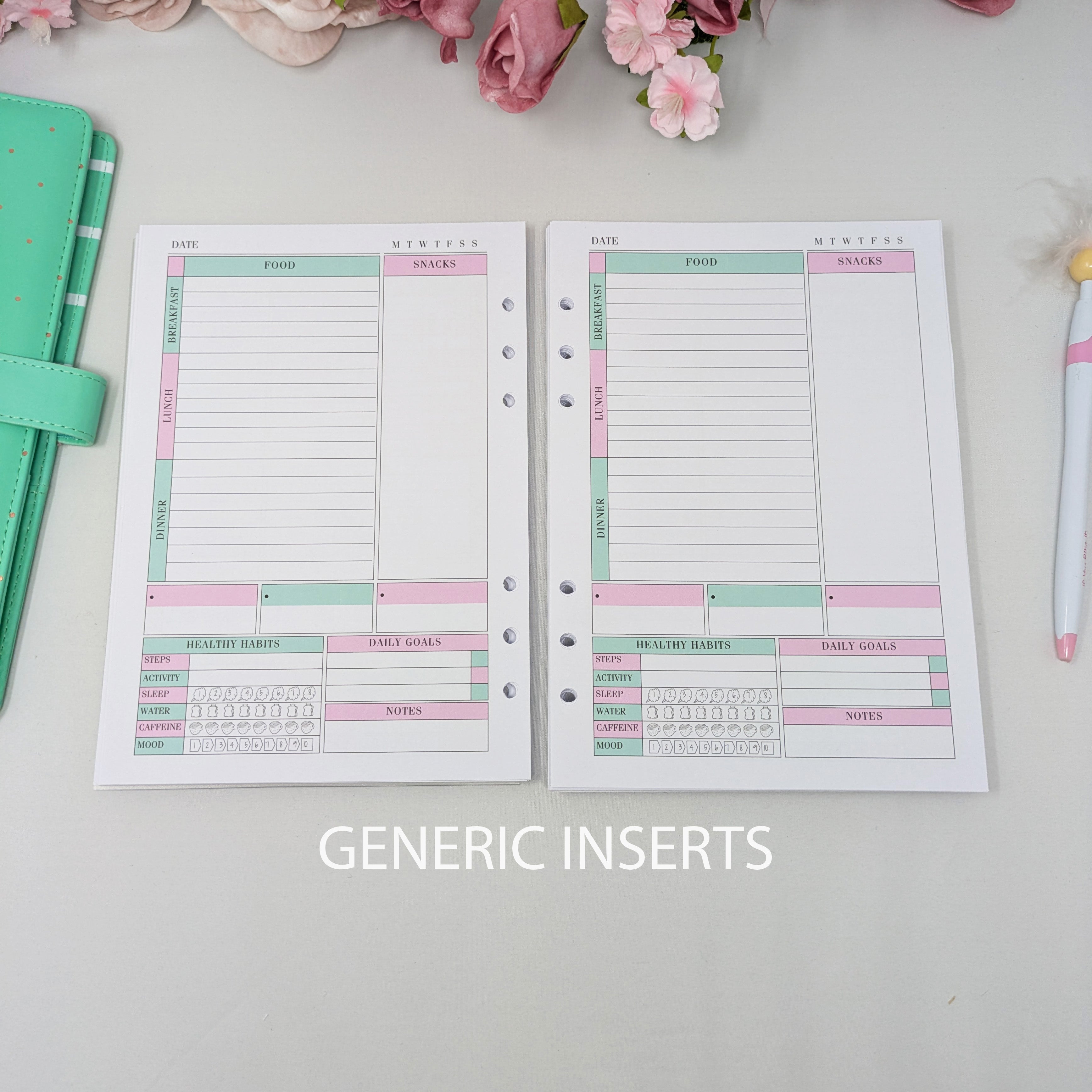 Deluxe Food Diary Inserts - Thank Yourself - A5 Inserts