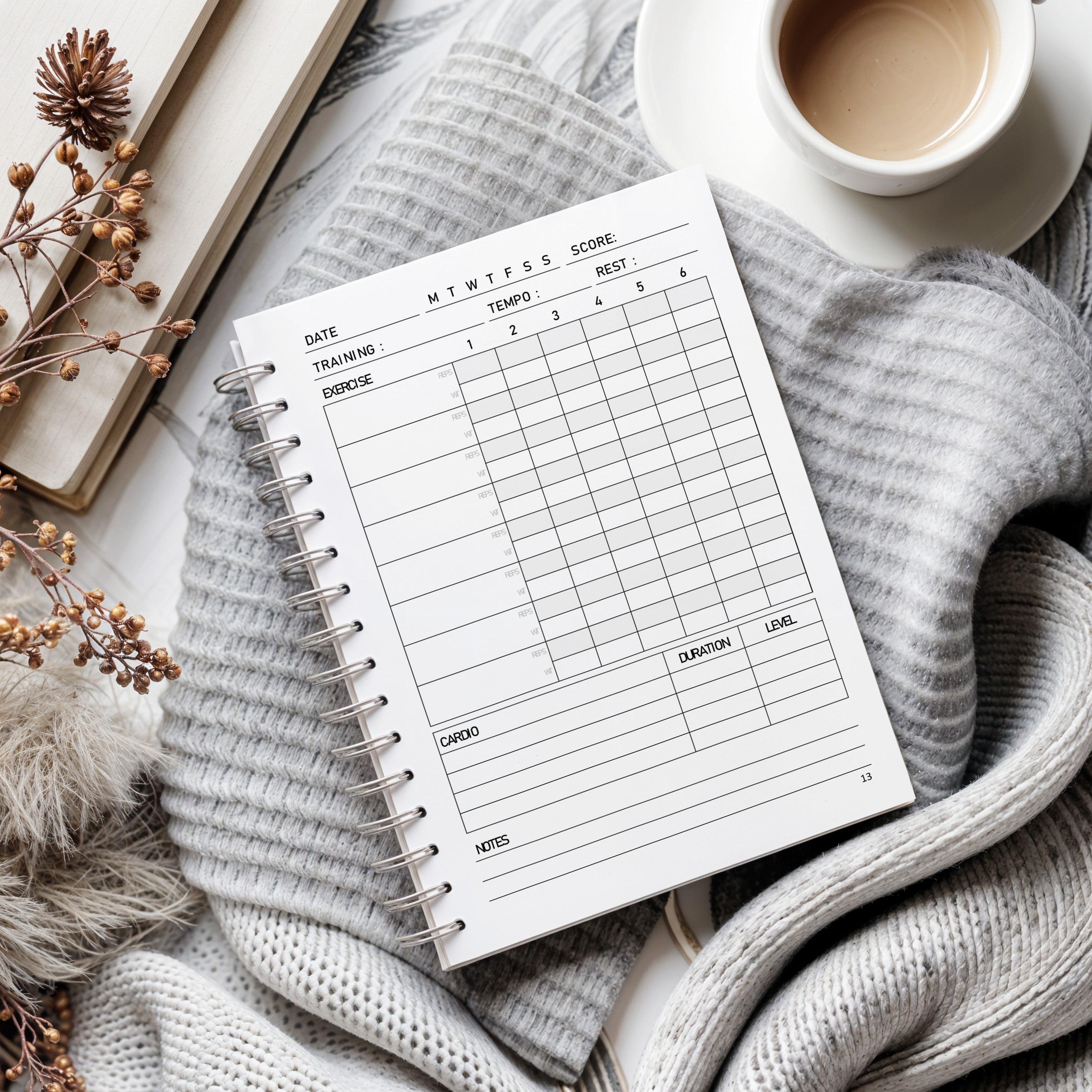 12 Month Gym Workout Journal – Fitness Tracking