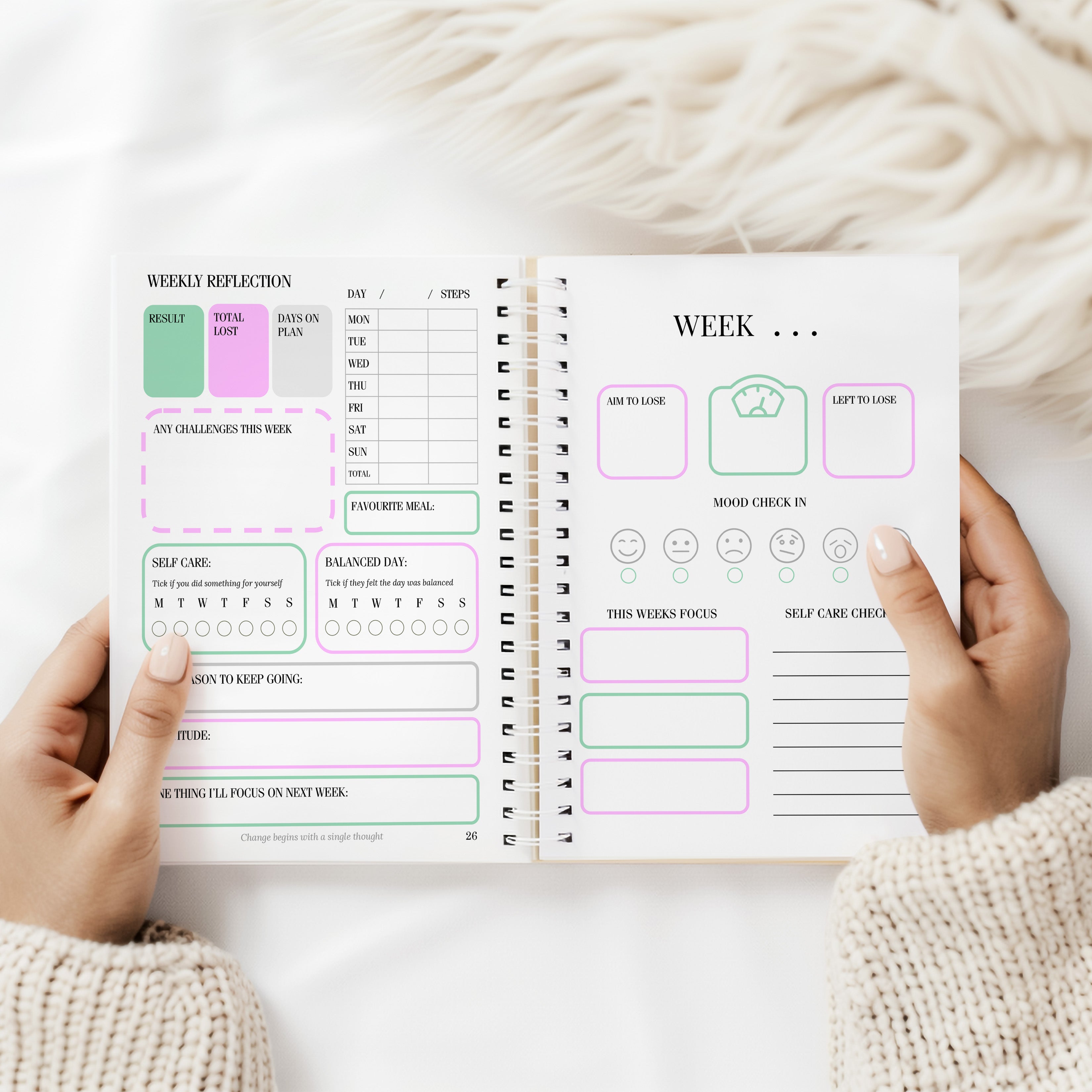 12 Week Weight Loss Journal, Food Diary - Get Shit Together