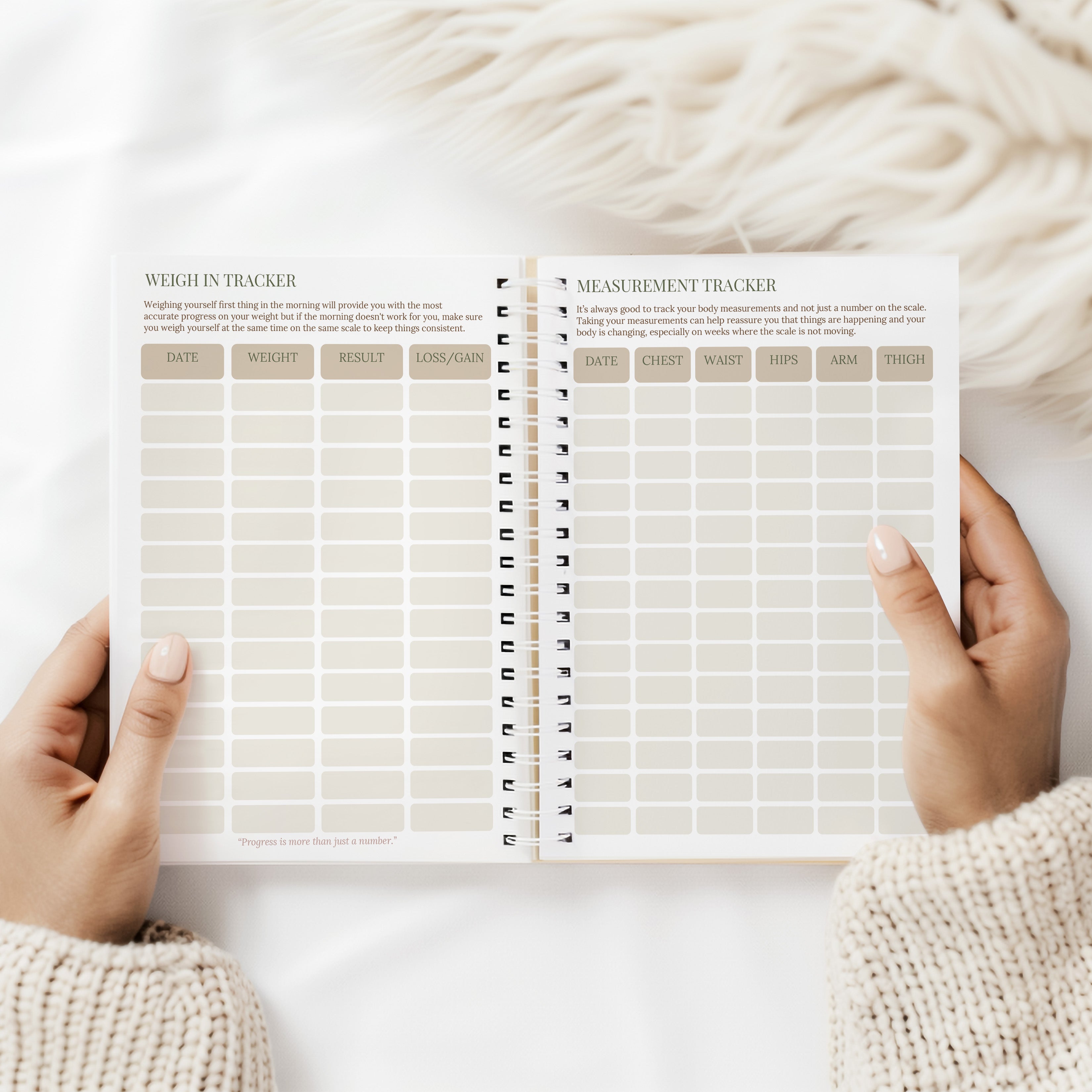 12 Week Food Diary - Linen ( Premium Hardback with Stickers, Pocket & bookmark)