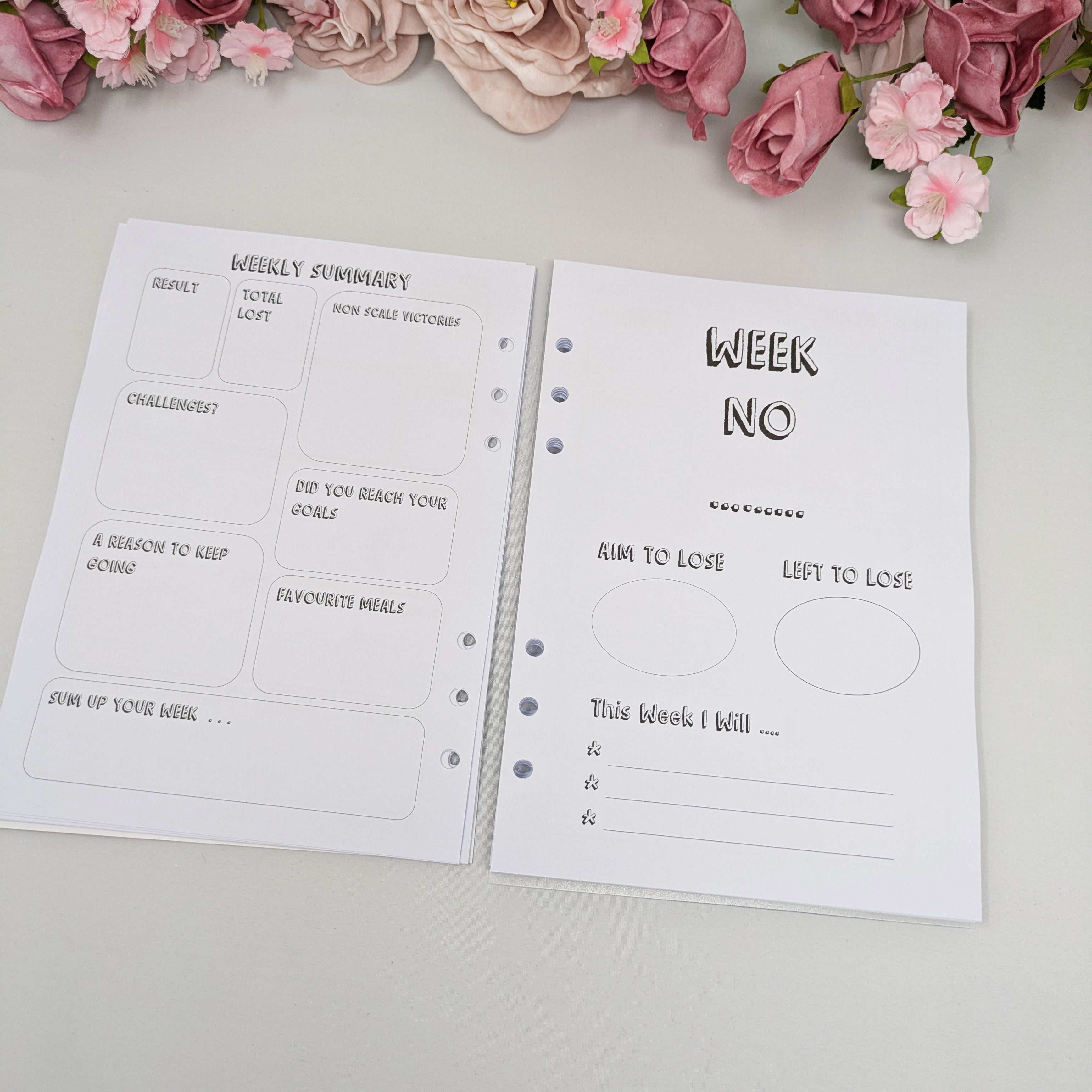 Slimming World Compatible Food Diary Inserts - A5 Size - SW9 Inserts