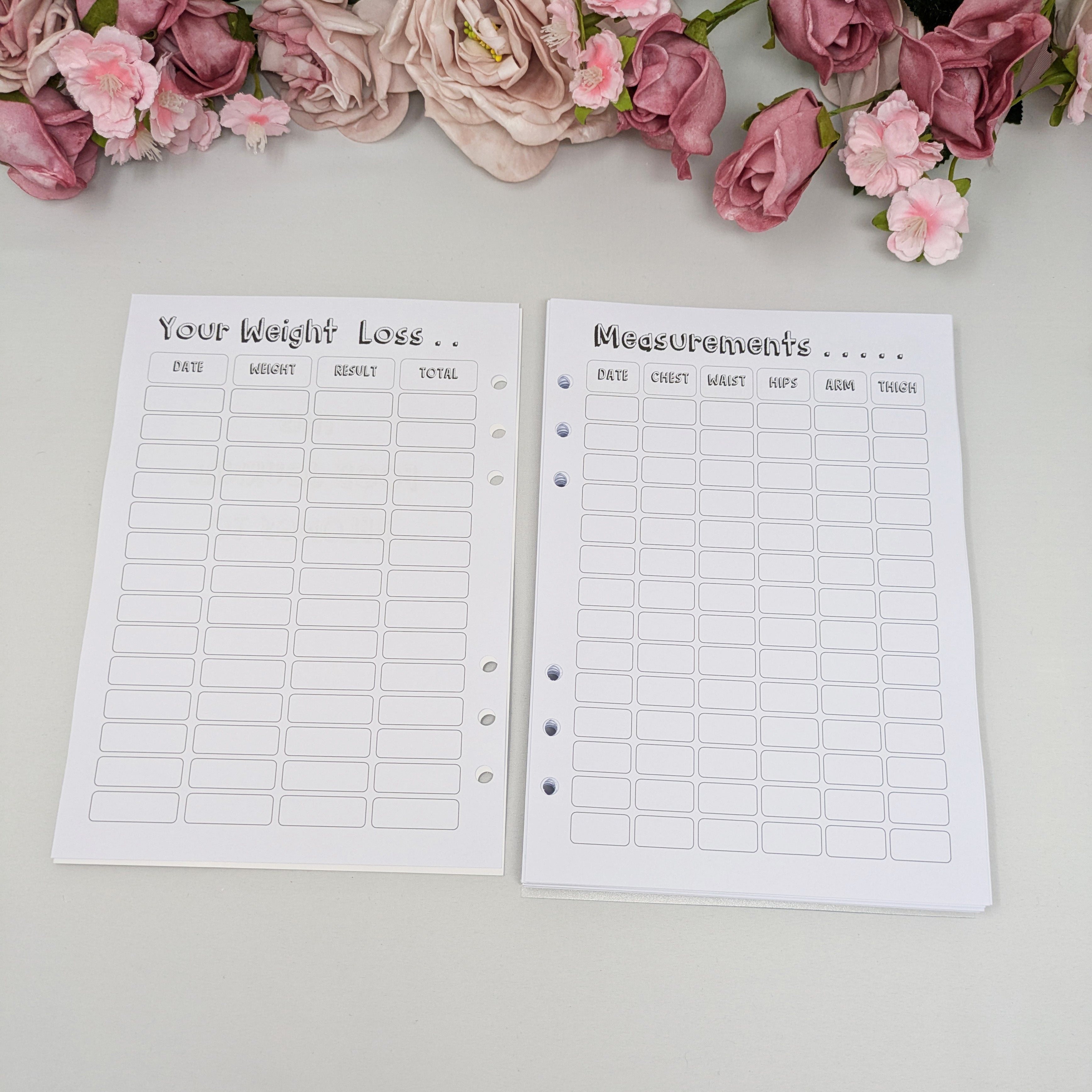 Slimming World Compatible Food Diary Inserts - A5 Size - SW9 Inserts