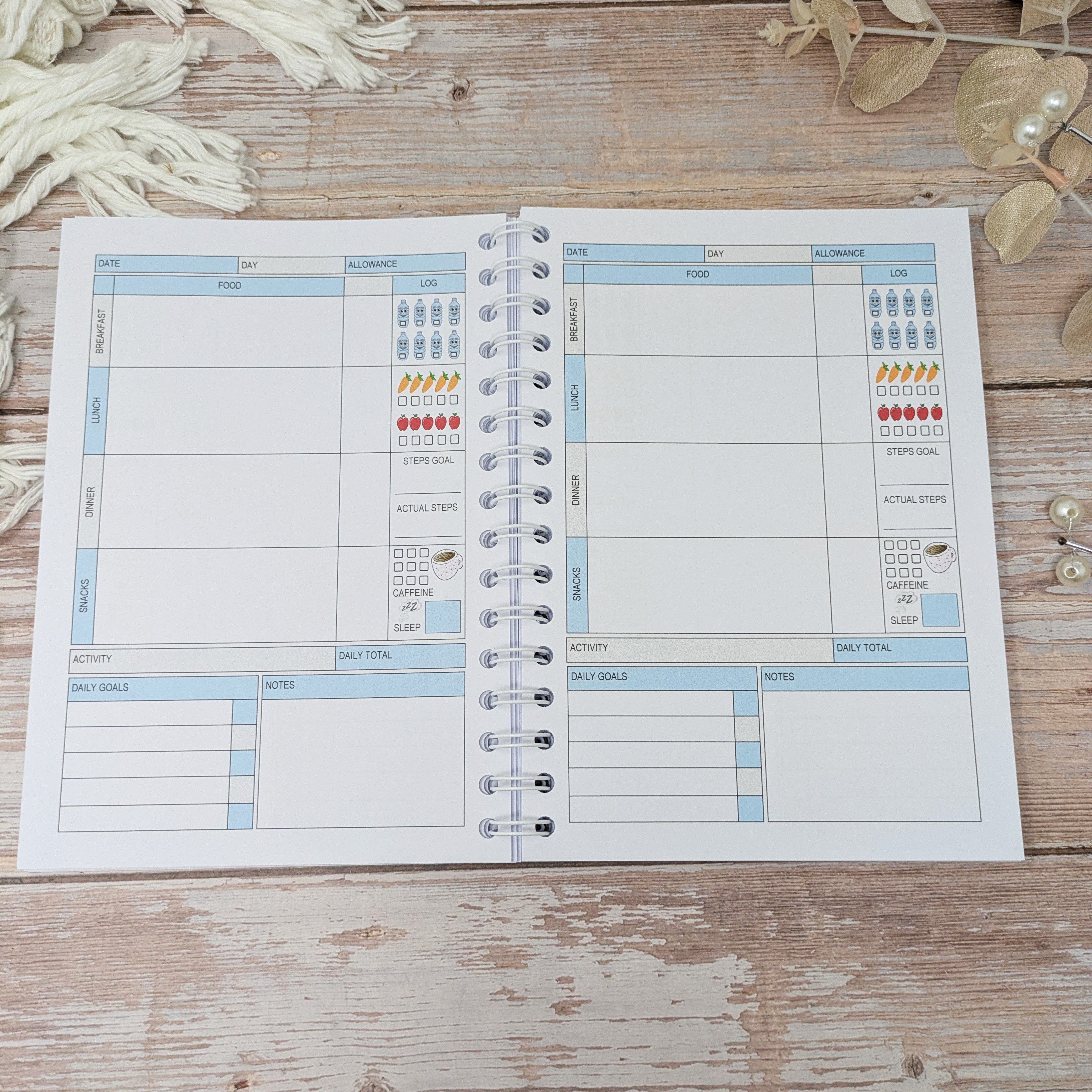 12 Wk Calories Original Food Diary - Always Bel In Blue