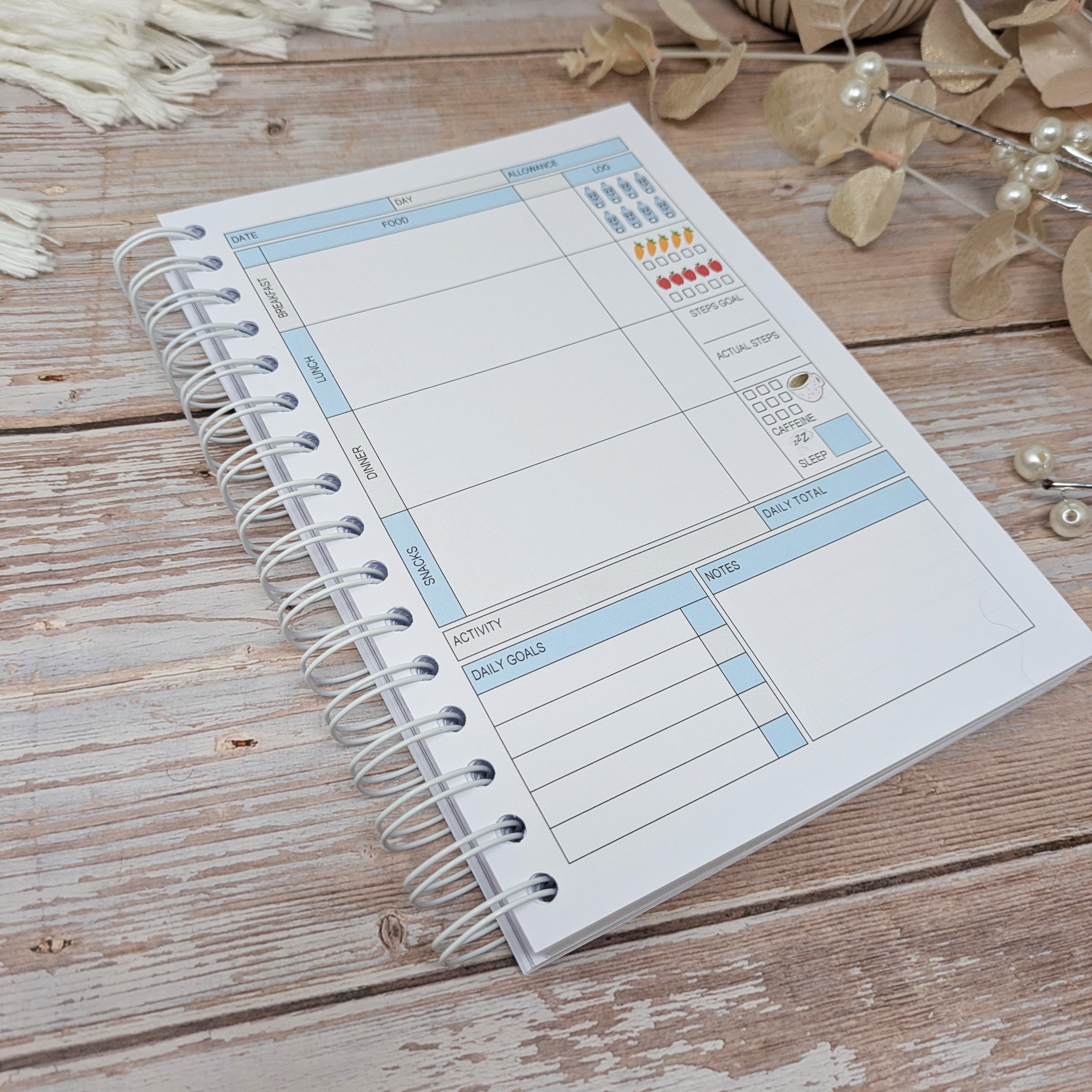 6M Calories Original Food Diary -  Always Bel In Blue