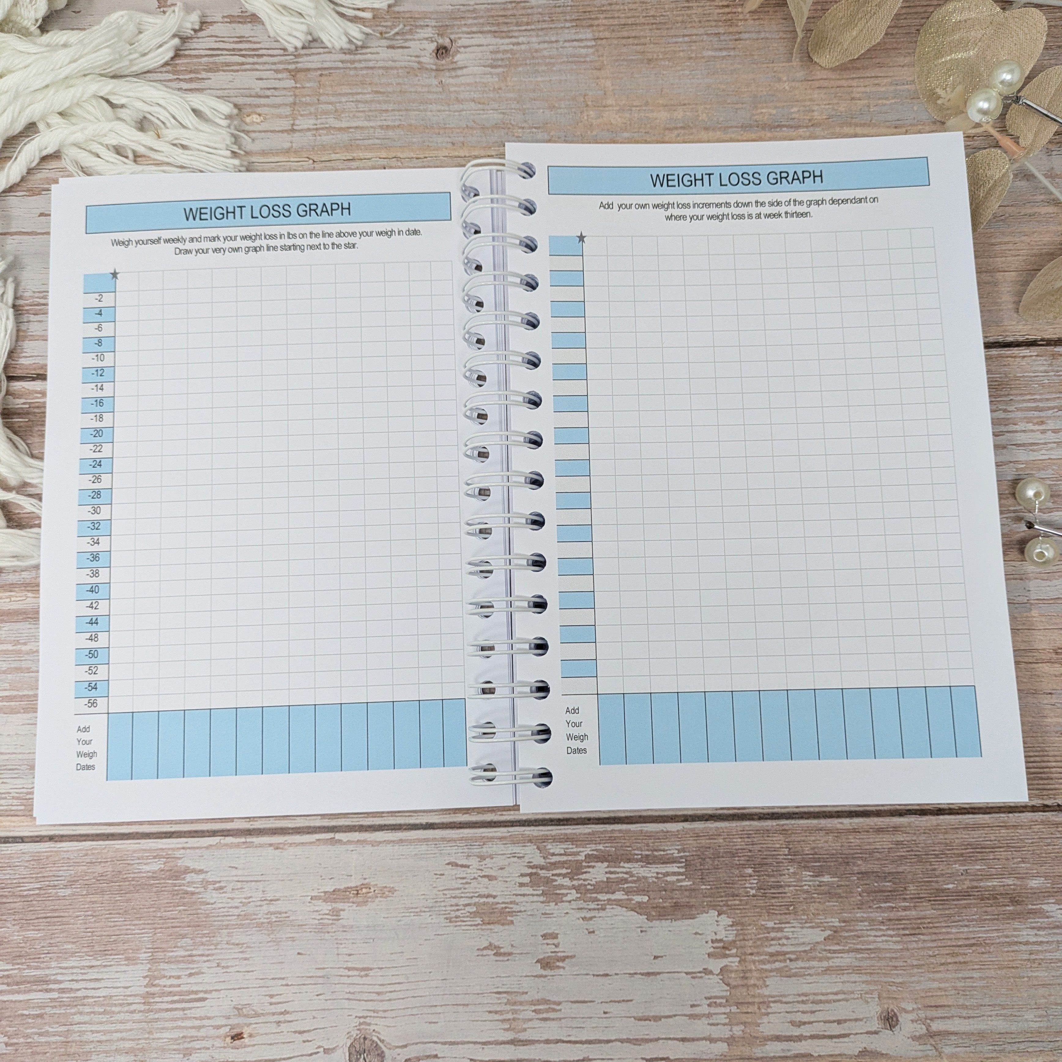 6M Calories Original Food Diary -  Always Bel In Blue
