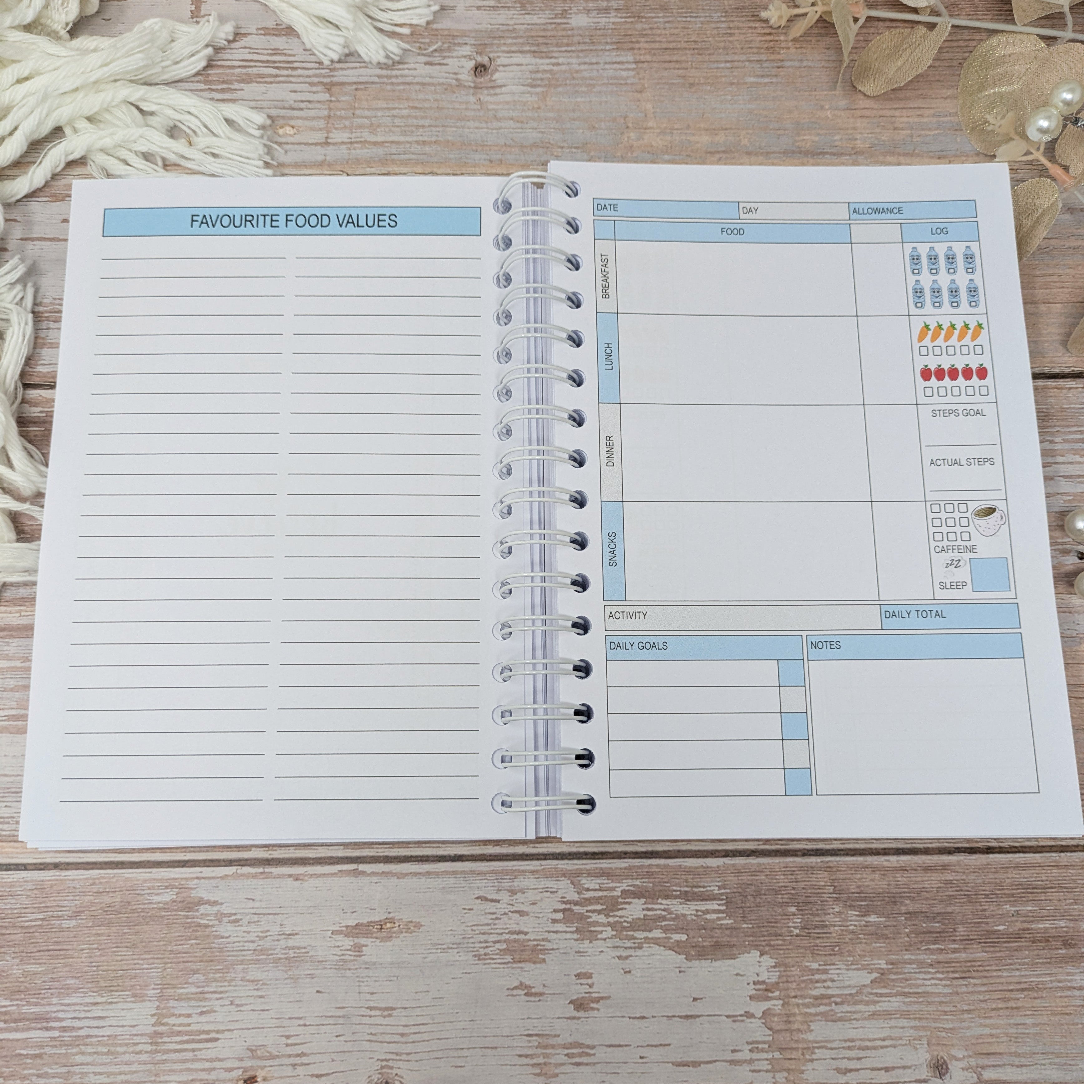 6M Calories Original Food Diary -  Always Bel In Blue