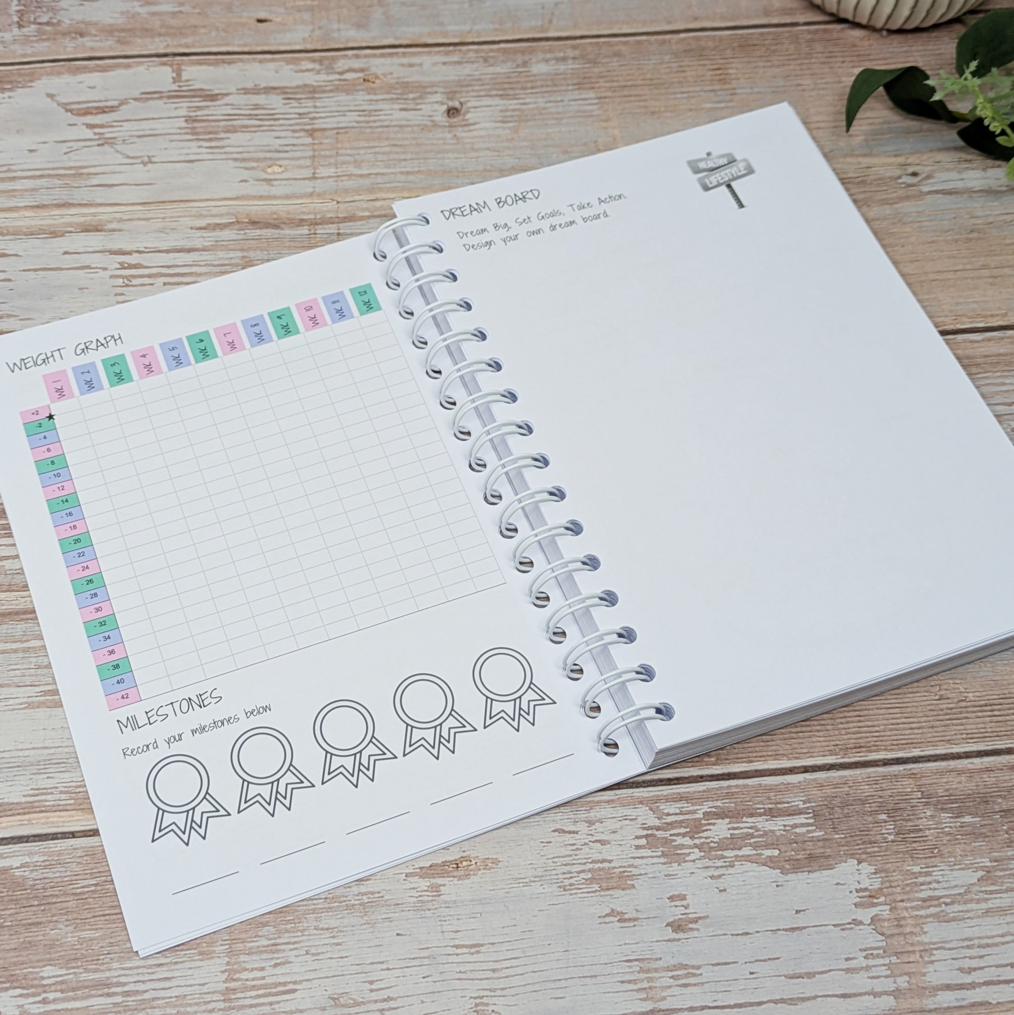 12 Week Food Diary - Pastel Self Care (Premium Hardback, pocket, stickers, bookmark.)