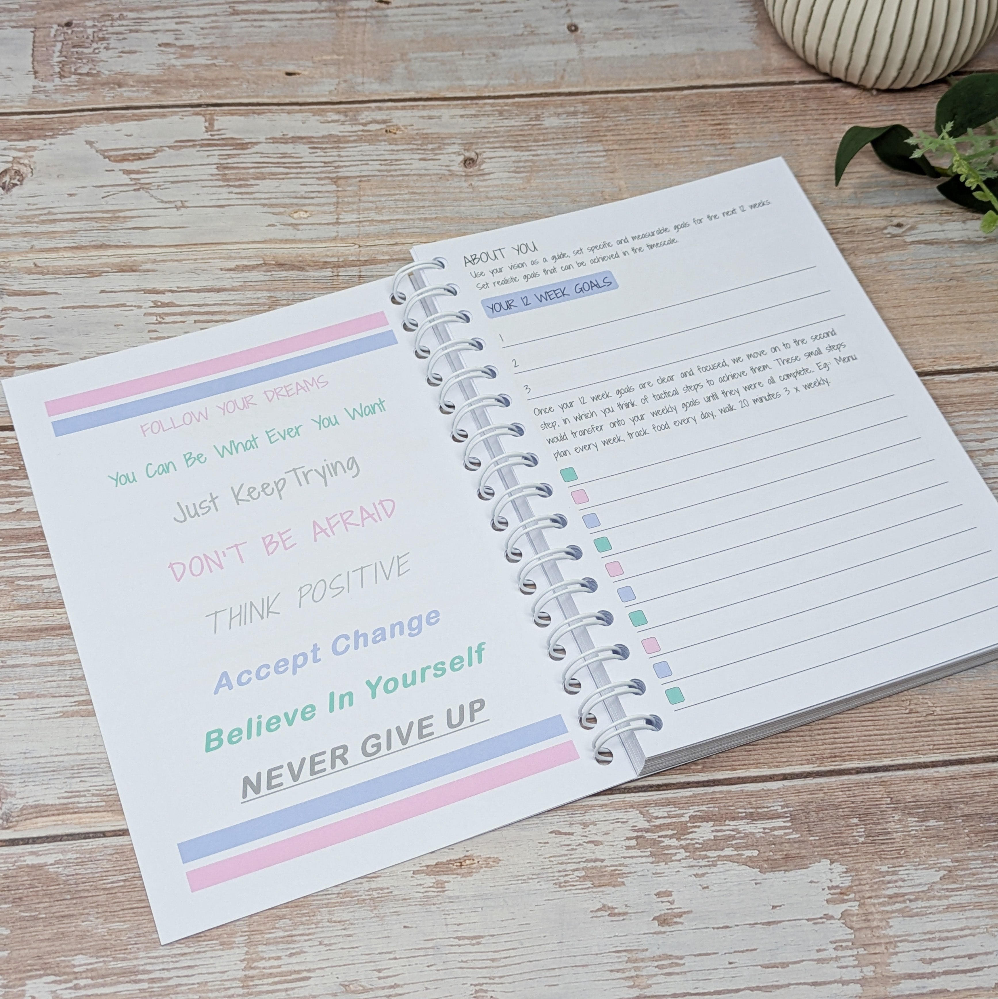 Slimming World Compatible Food Diary - Pastel - Flowers