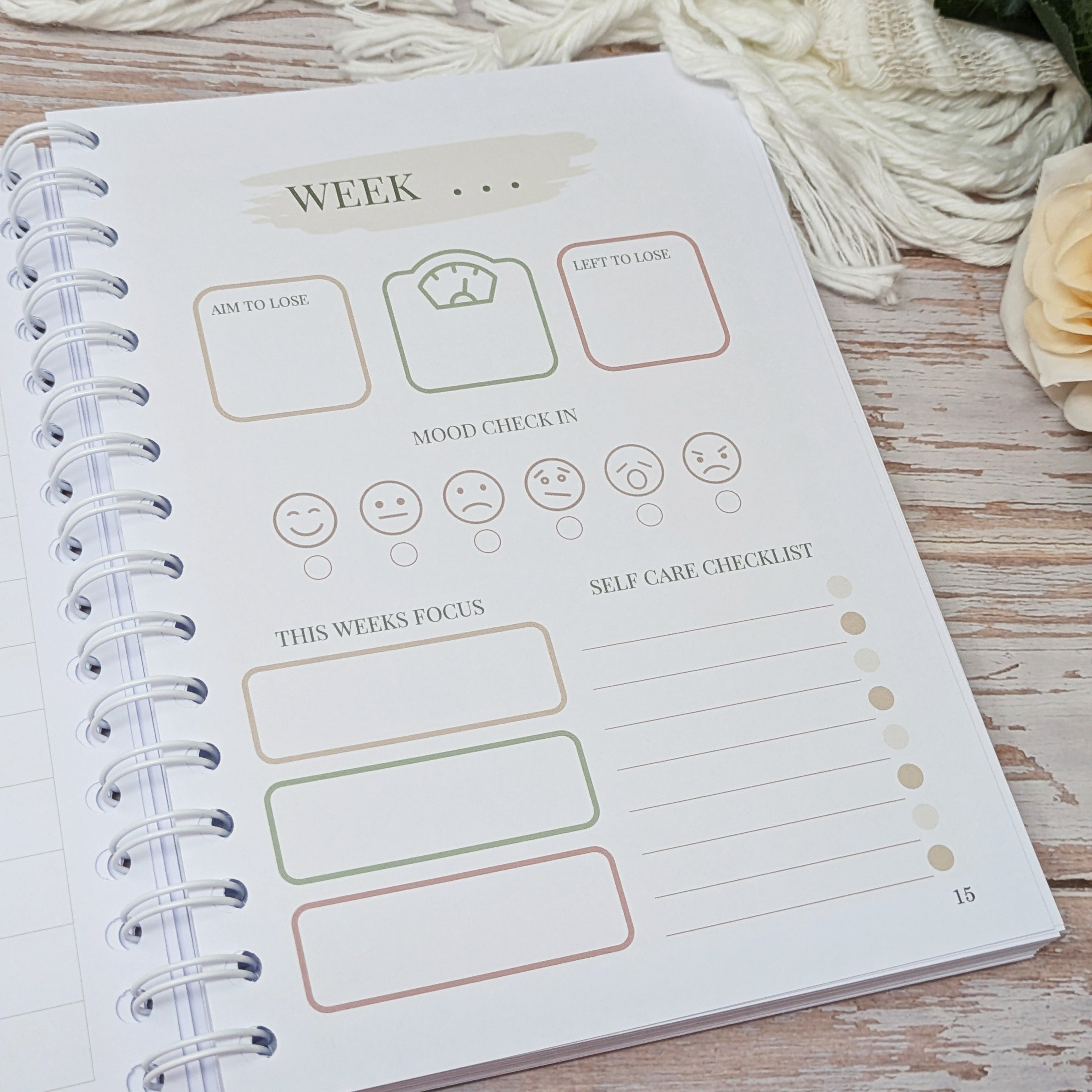 12 Week Weight Loss Journal - Flutter & Bloom