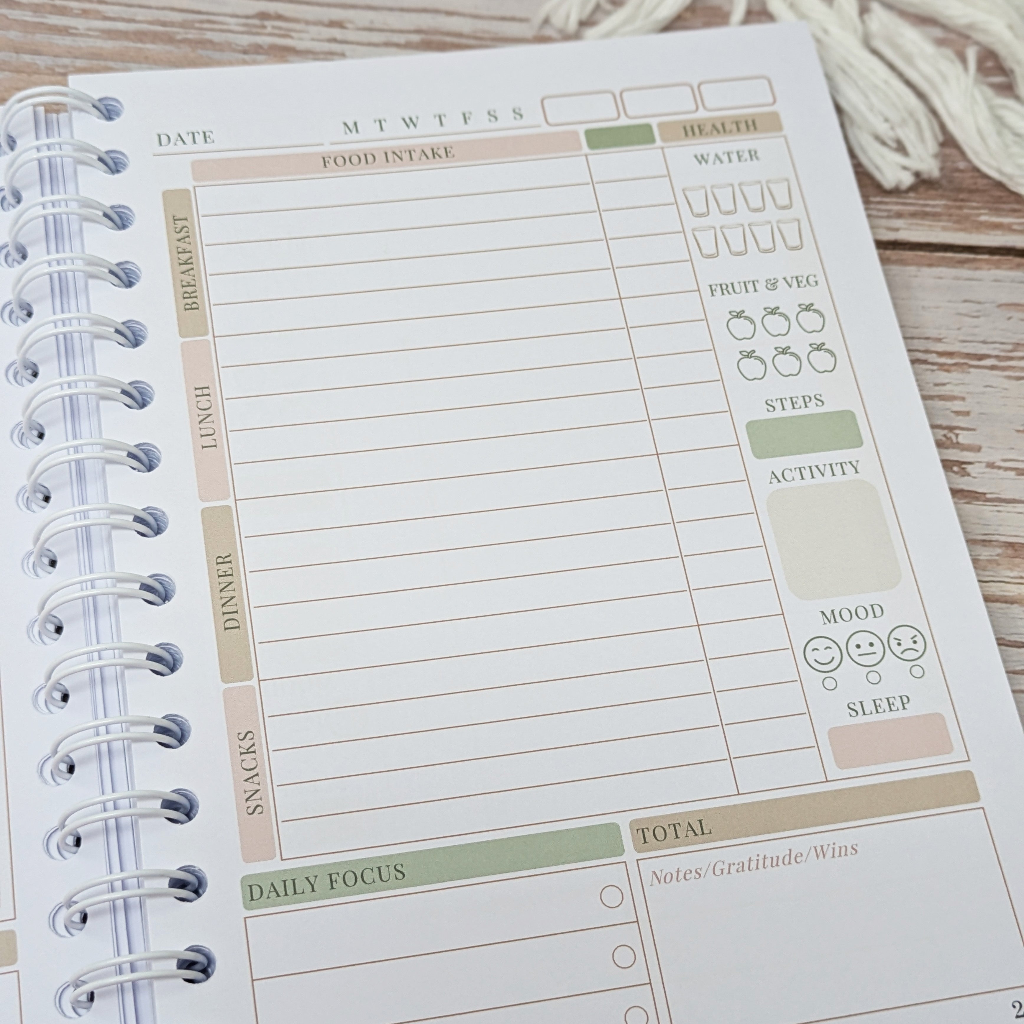 12 Week Food Diary Journal - Nourish