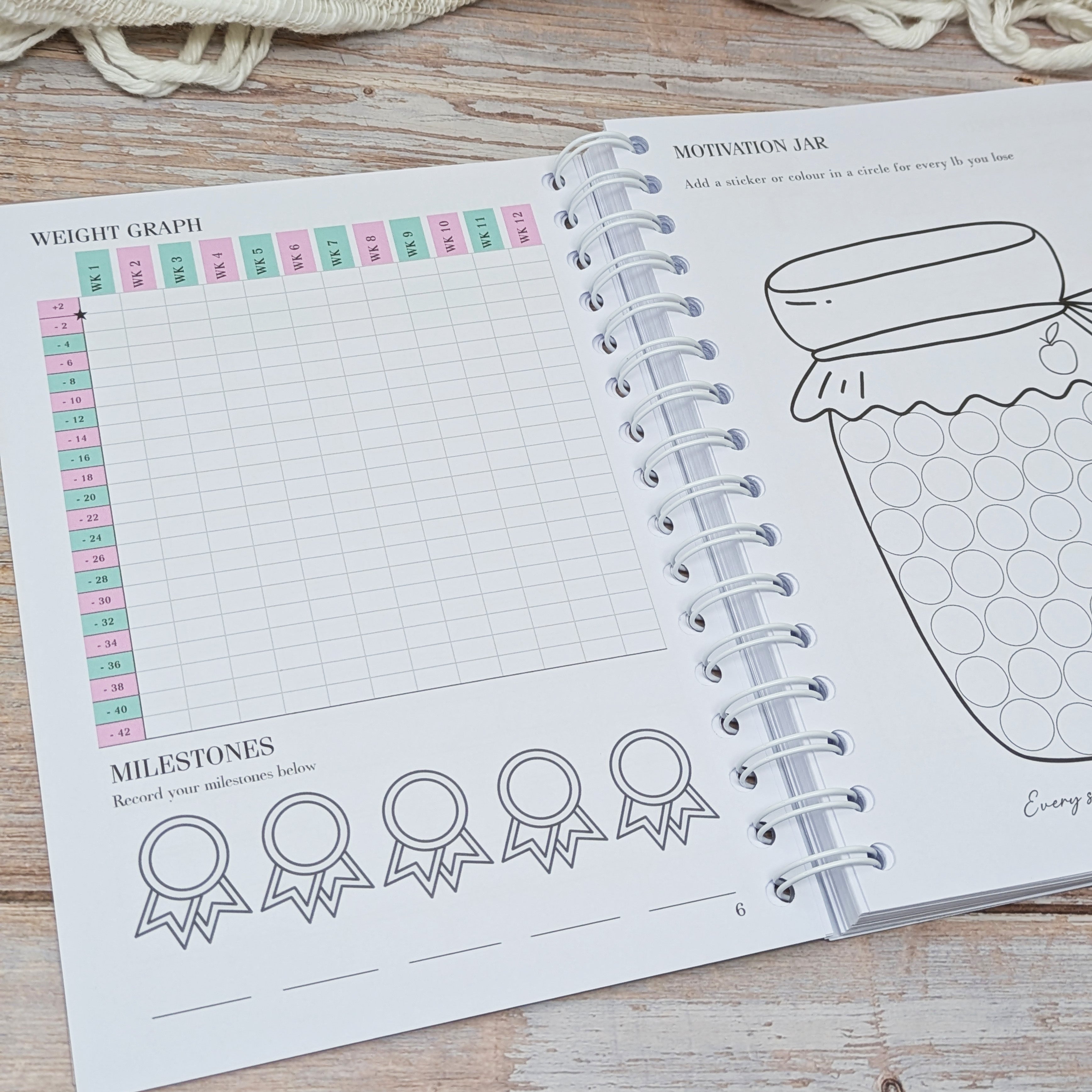 Slimming Group Weight Loss Journal - Rainbow Wave