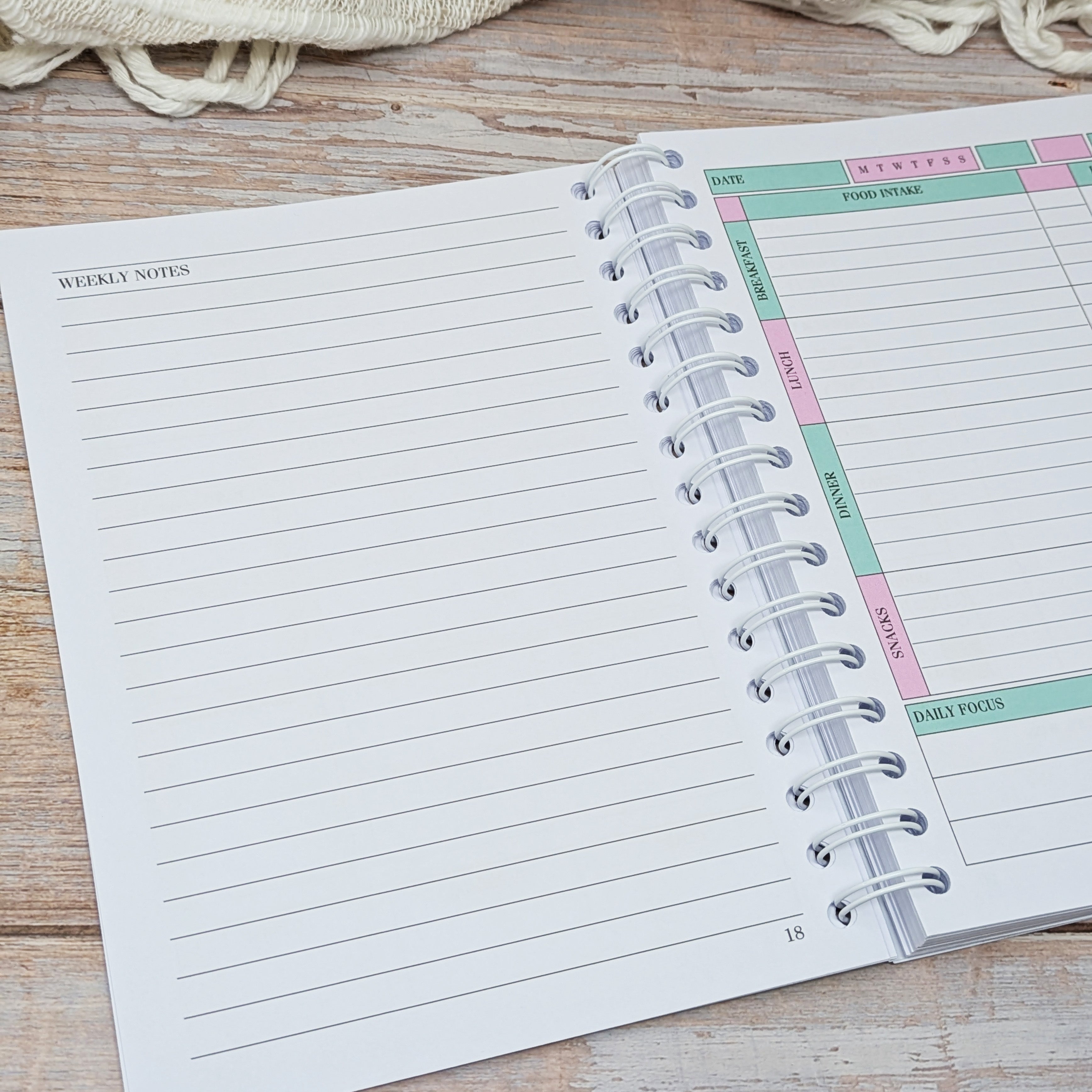 12 Week Food Diary Journal - Blush Sunburst