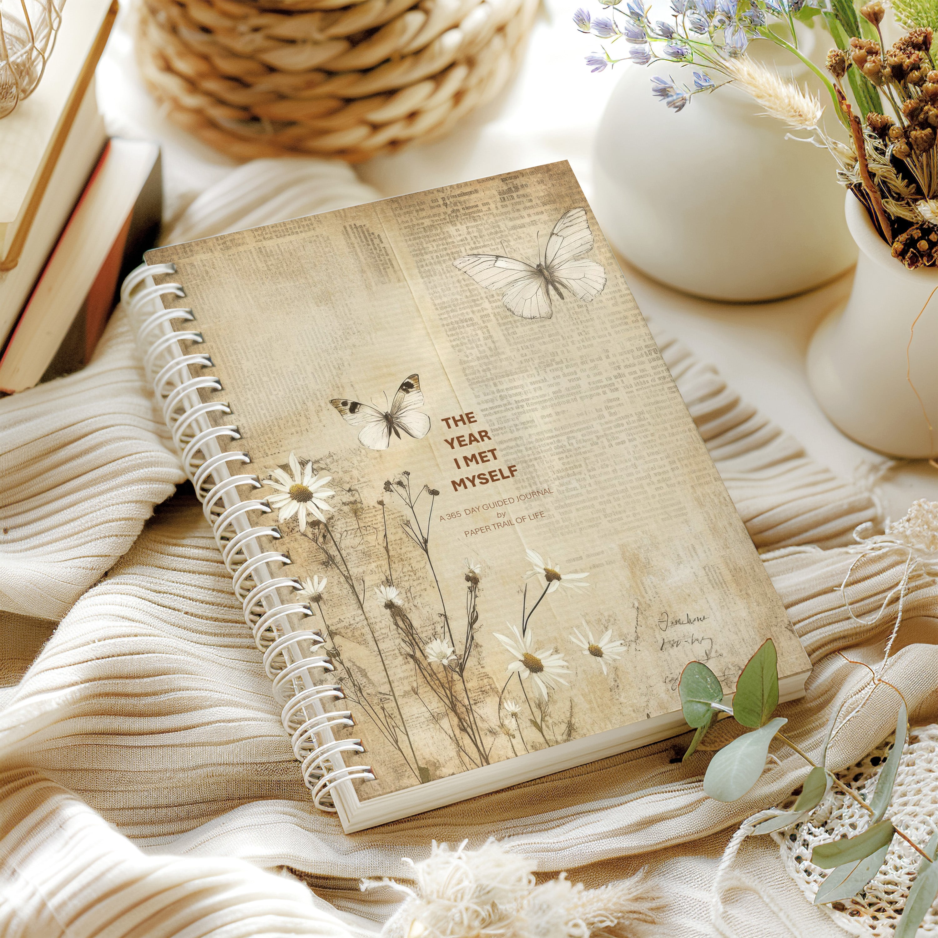 12 Month Wirebound Self Reflection Journal – Butterfly