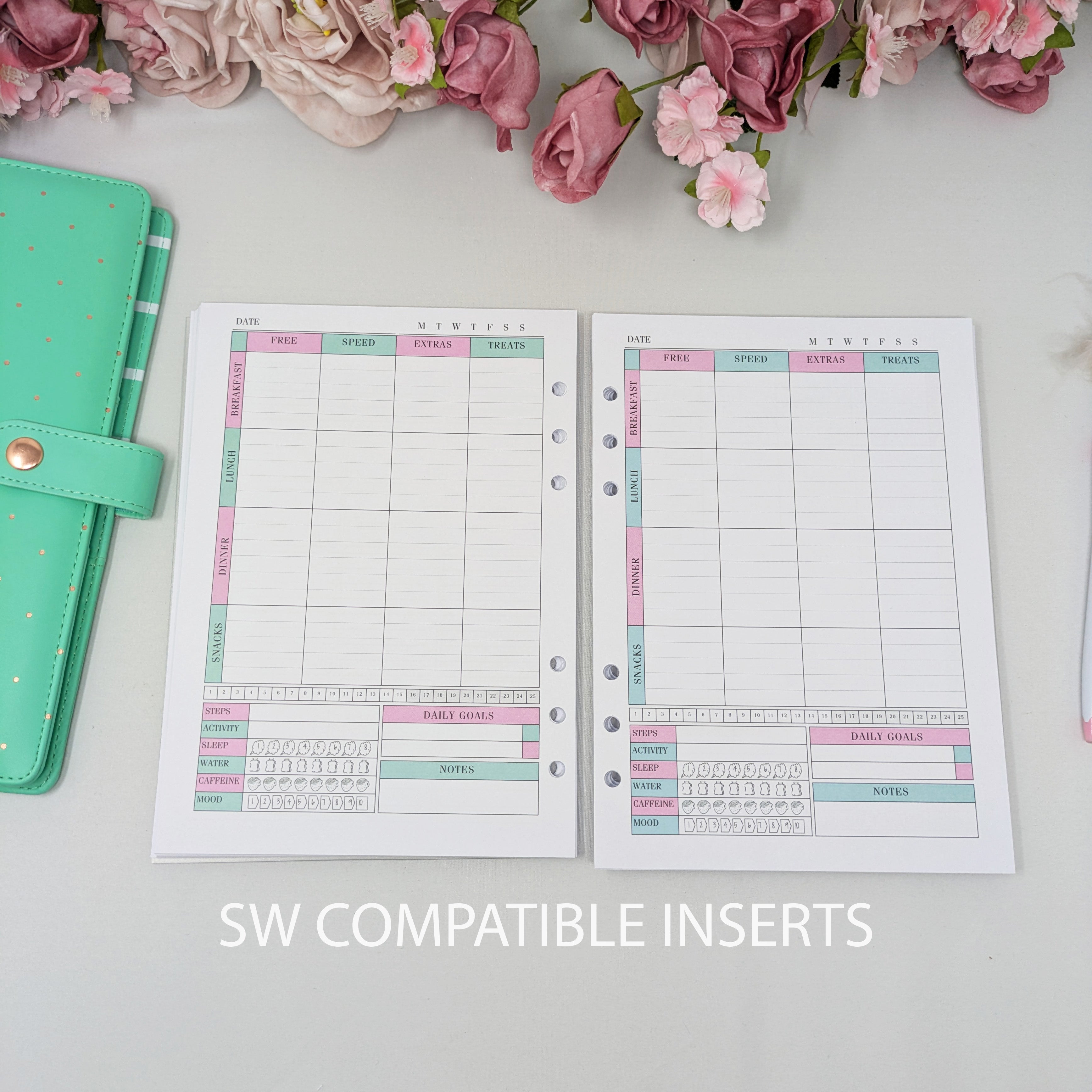 Deluxe Food Diary Inserts - Thank Yourself - A5 Inserts