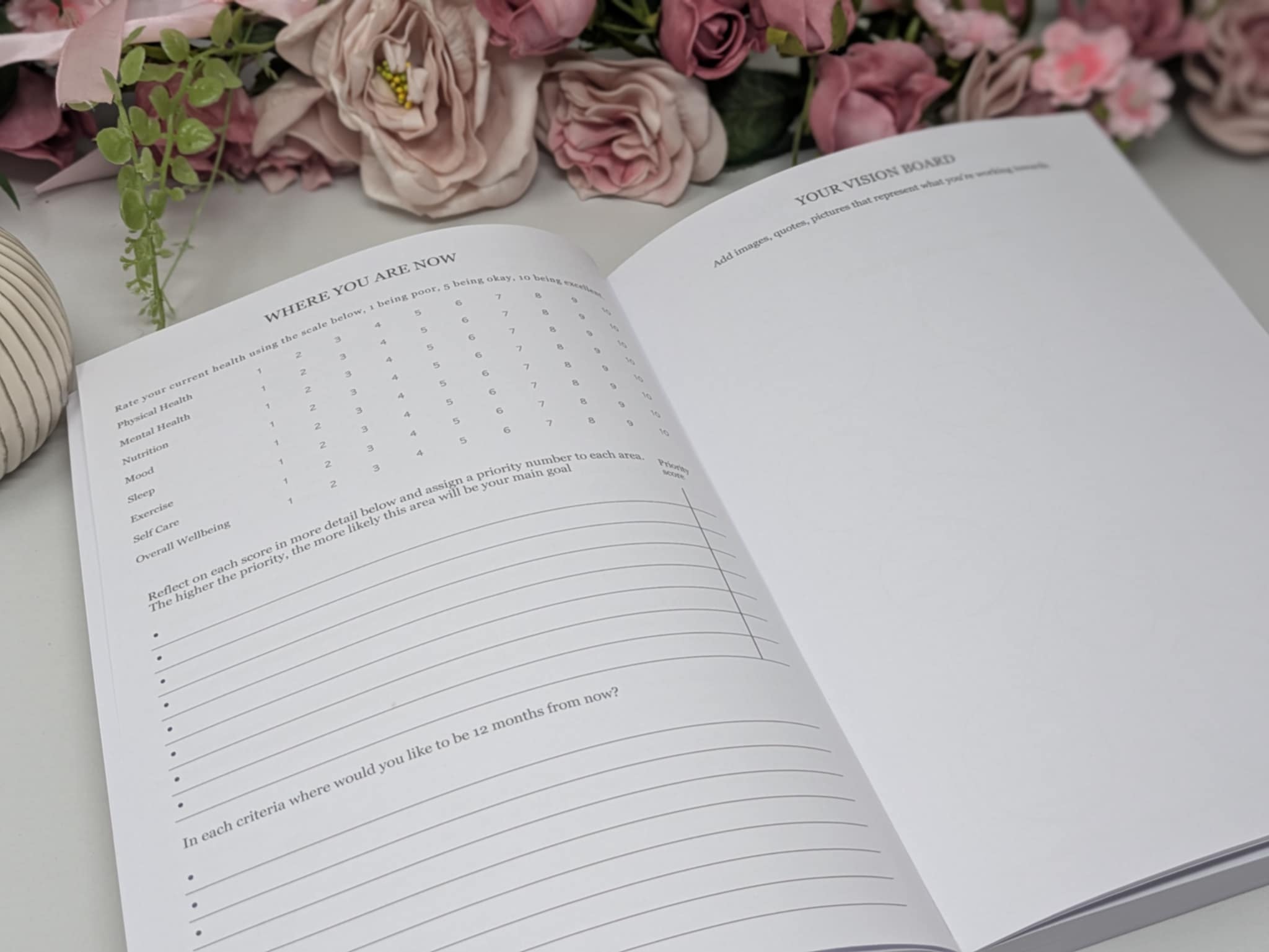 12 Month Health & Fitness Planner | Self Care Planner - Green Softback