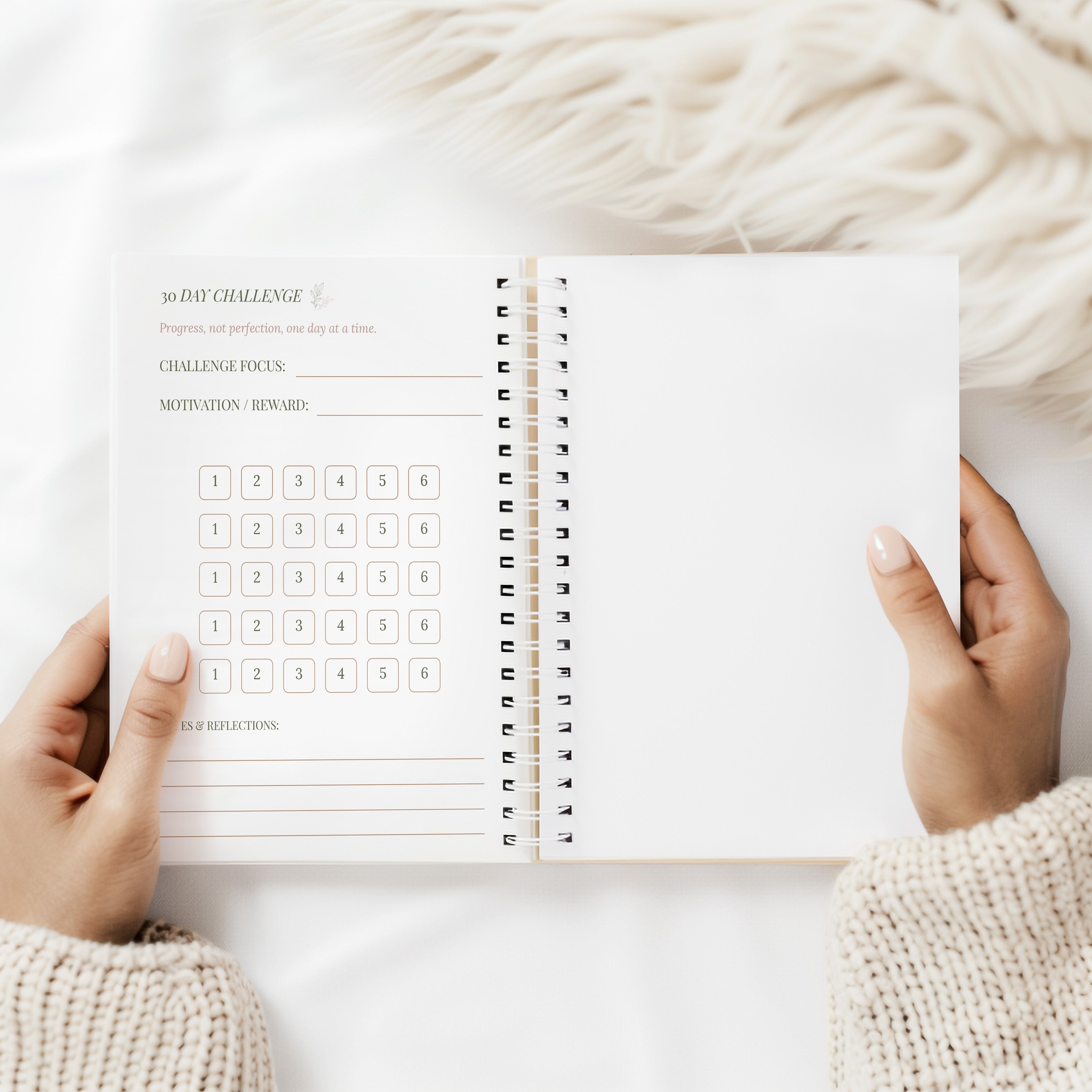 12 Week Food Diary - Linen ( Premium Hardback with Stickers, Pocket & bookmark)