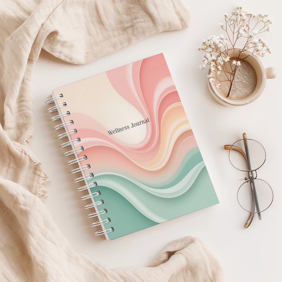 Deluxe Slimming Group Compatible Food Diary | 12 Week Wellness Journal - Rainbow Wave
