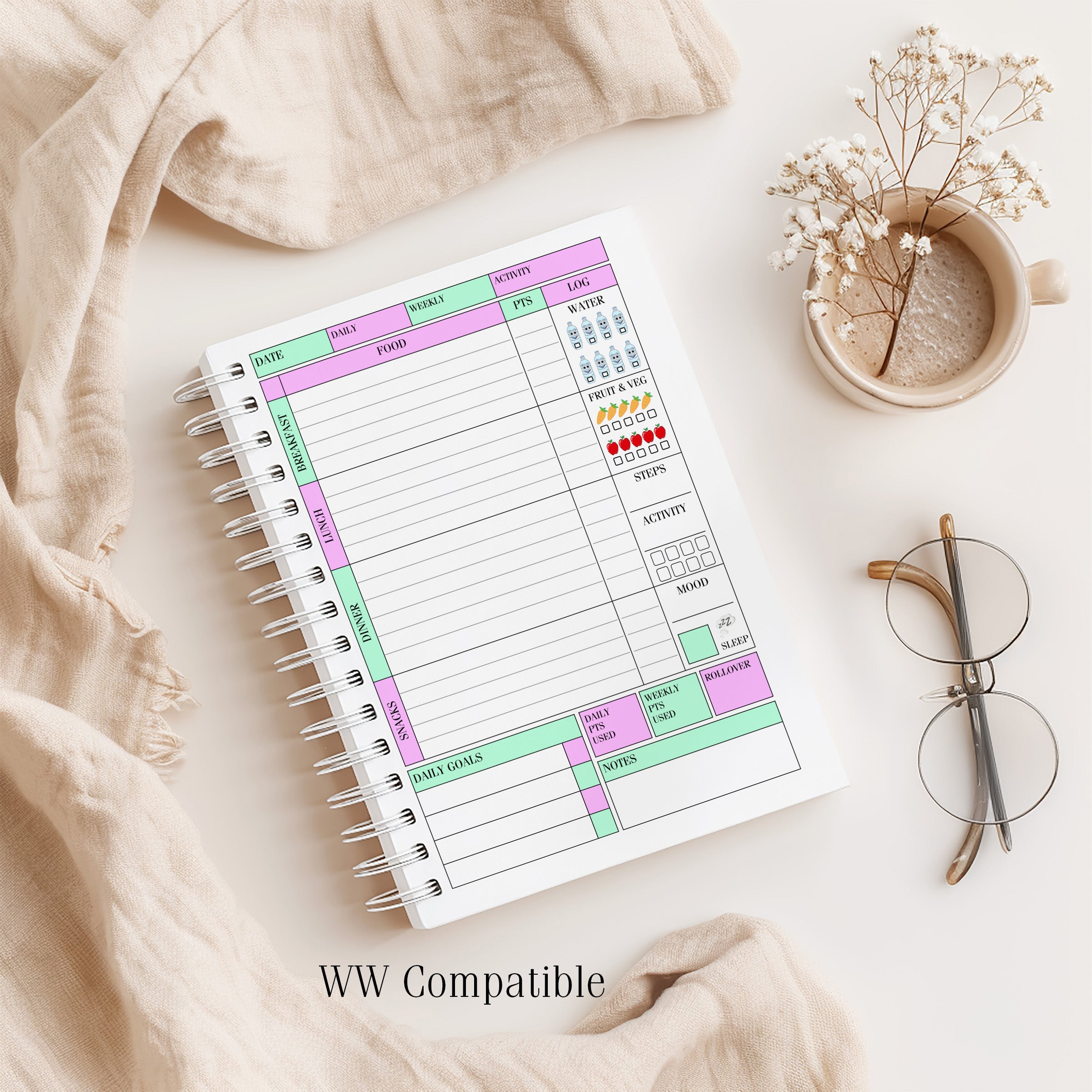 12 Week Weight Loss Journal, Food Diary - Get Shit Together