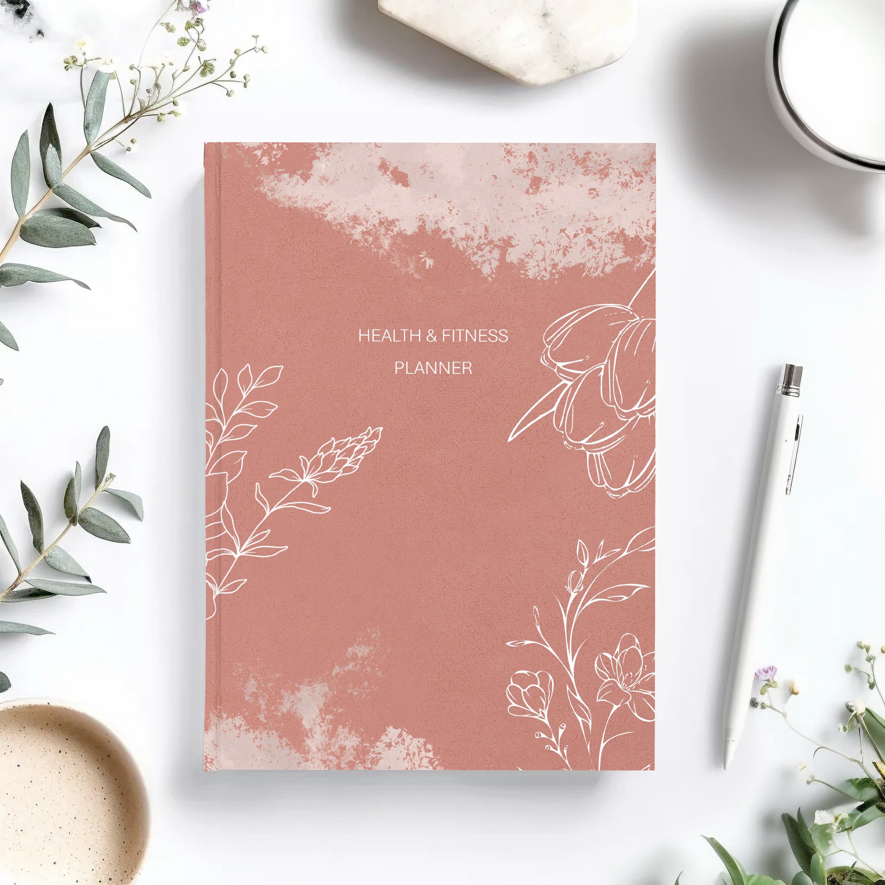 12 Month Health & Fitness Planner | Self Care Planner - Terecotta Softback