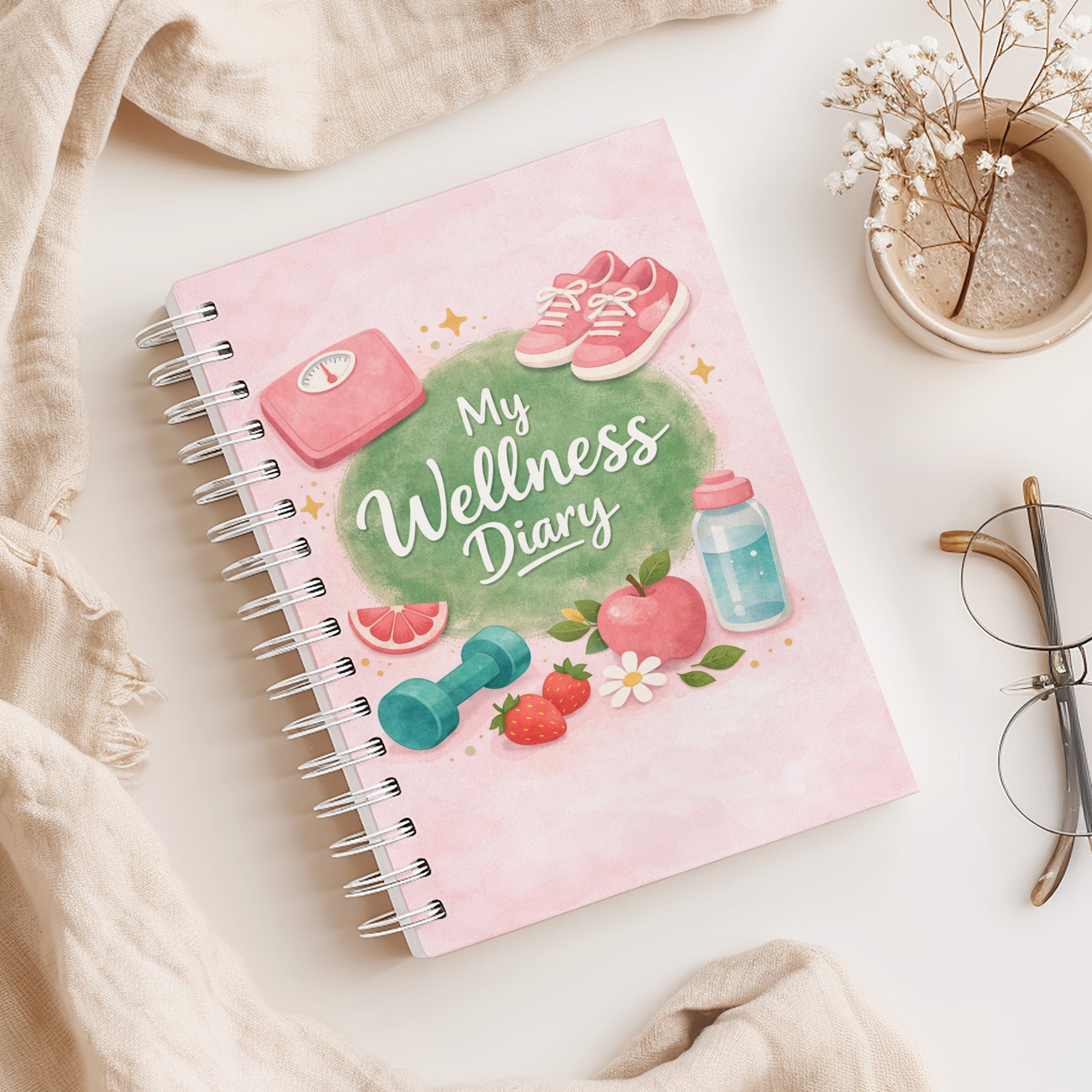 12 Keto Weight Loss Journal - Peach Watercolour - Keto