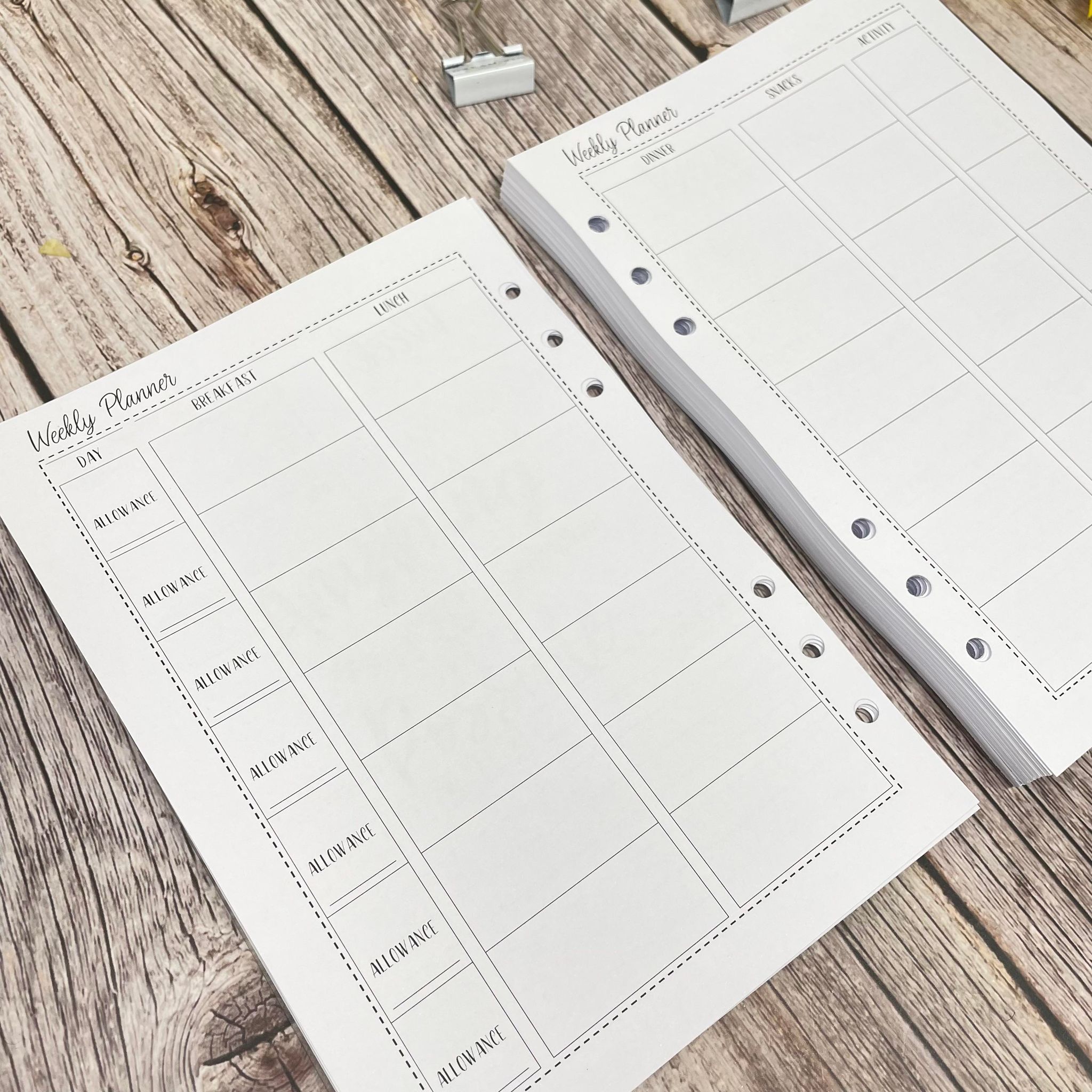 12 Month Food Diary Inserts - 365 Day Cover -A5 INSERTS