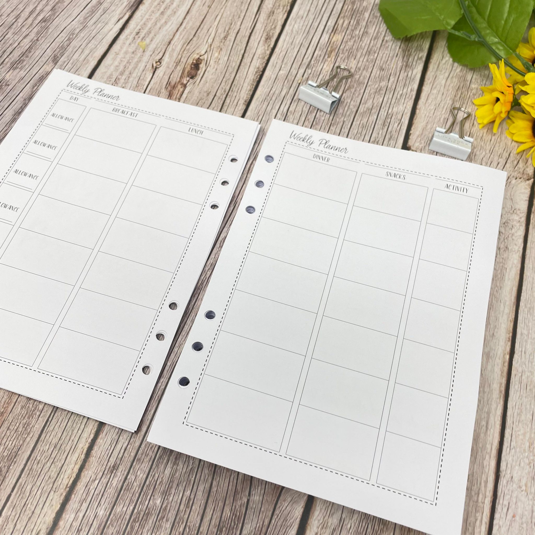 12 Month Food Diary Inserts - 365 Day Cover -A5 INSERTS