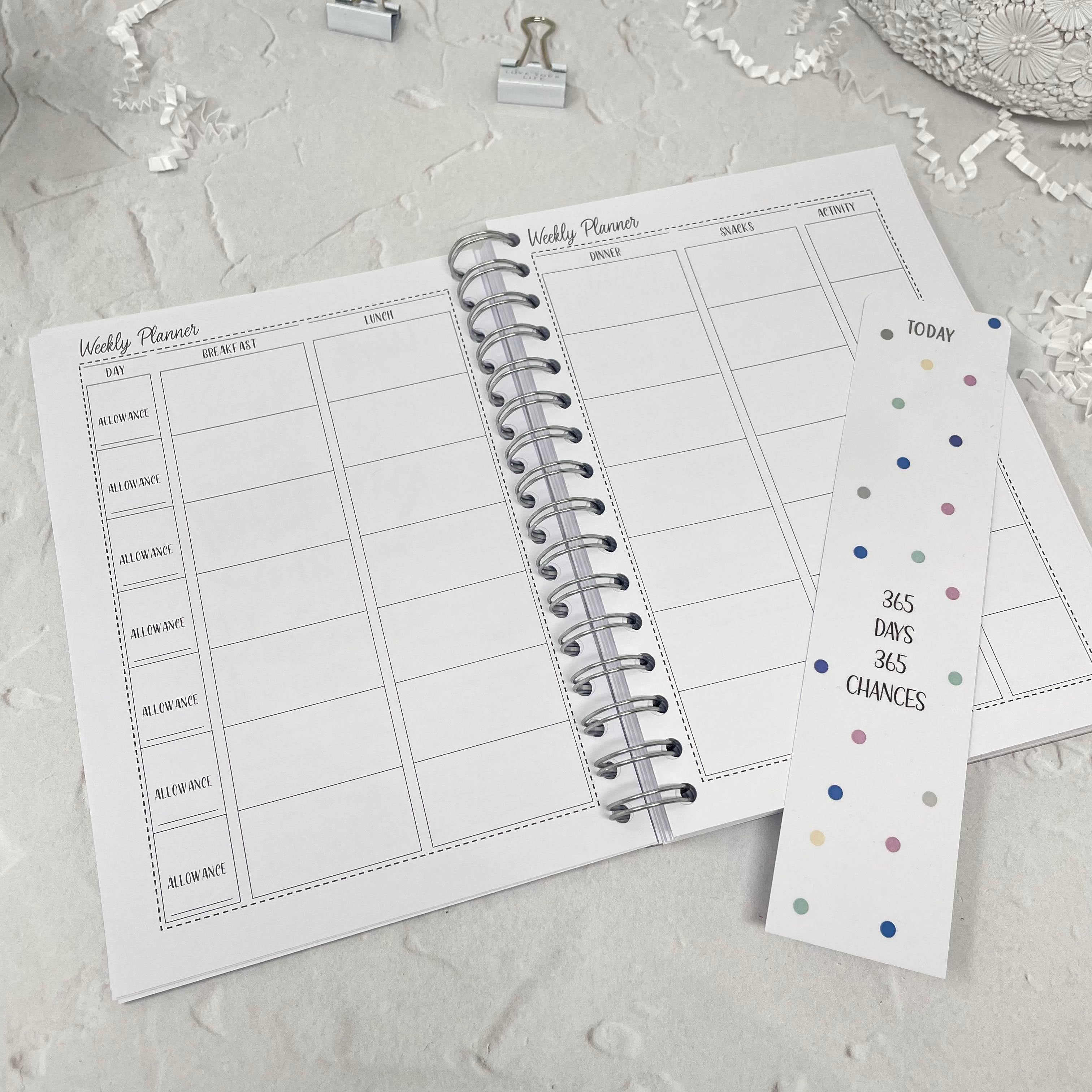 12 Month Food Diary, Year Planner - 365 Days 365 Chances
