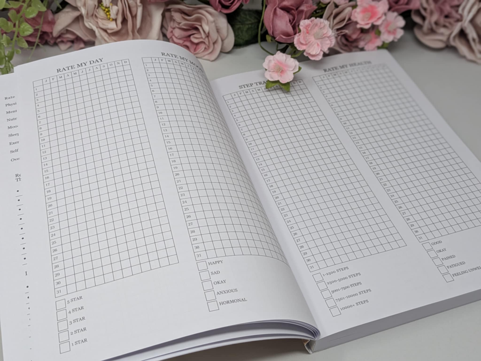 12 Month Health & Fitness Planner | Self Care Planner - Green Softback