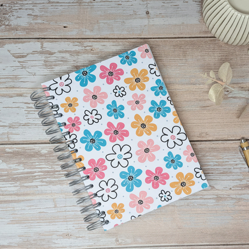 6 Month Slimming World Compatible Food Diary - Pastel - Flowers - Hardback