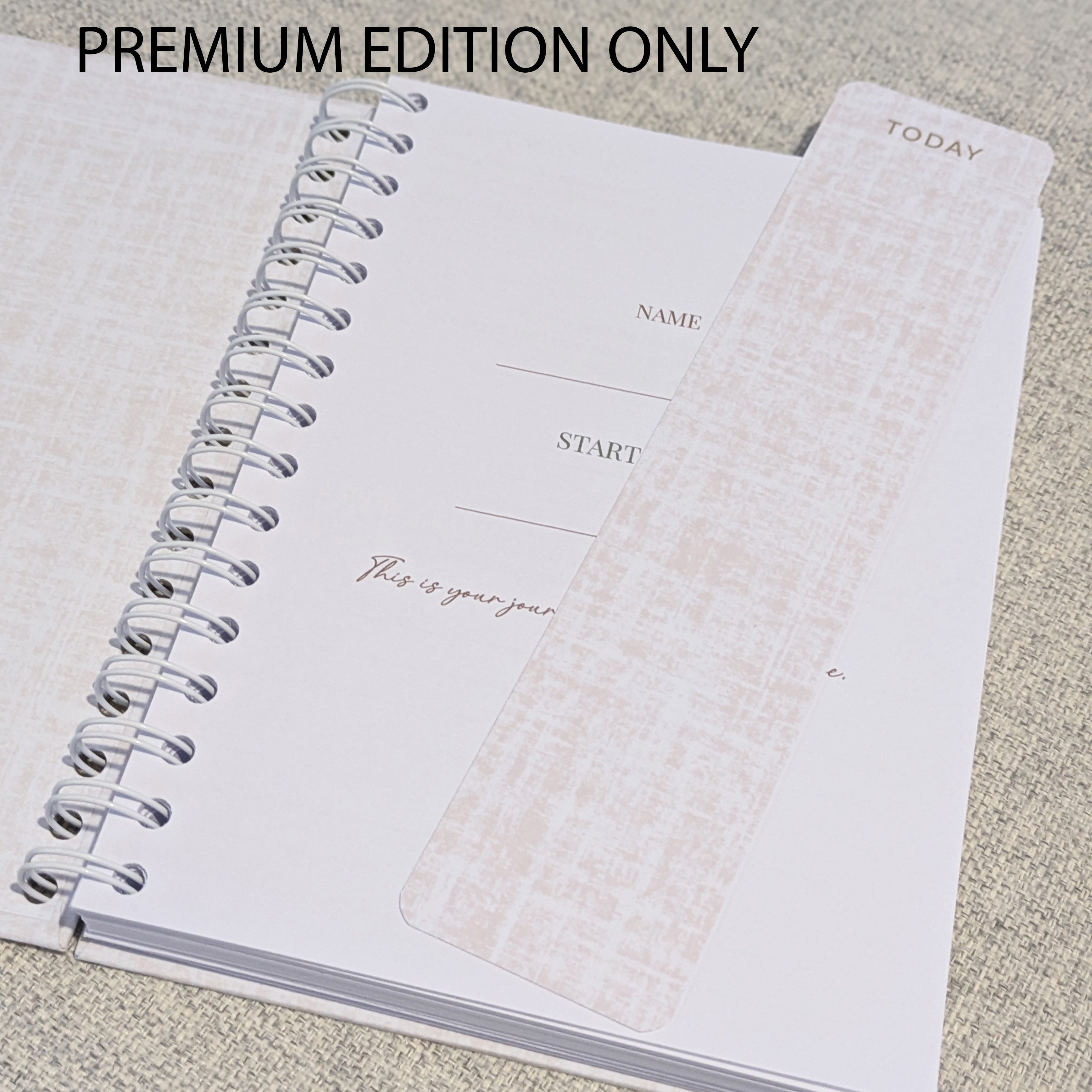 12 Week Food Diary - Linen ( Premium Hardback with Stickers, Pocket & bookmark)