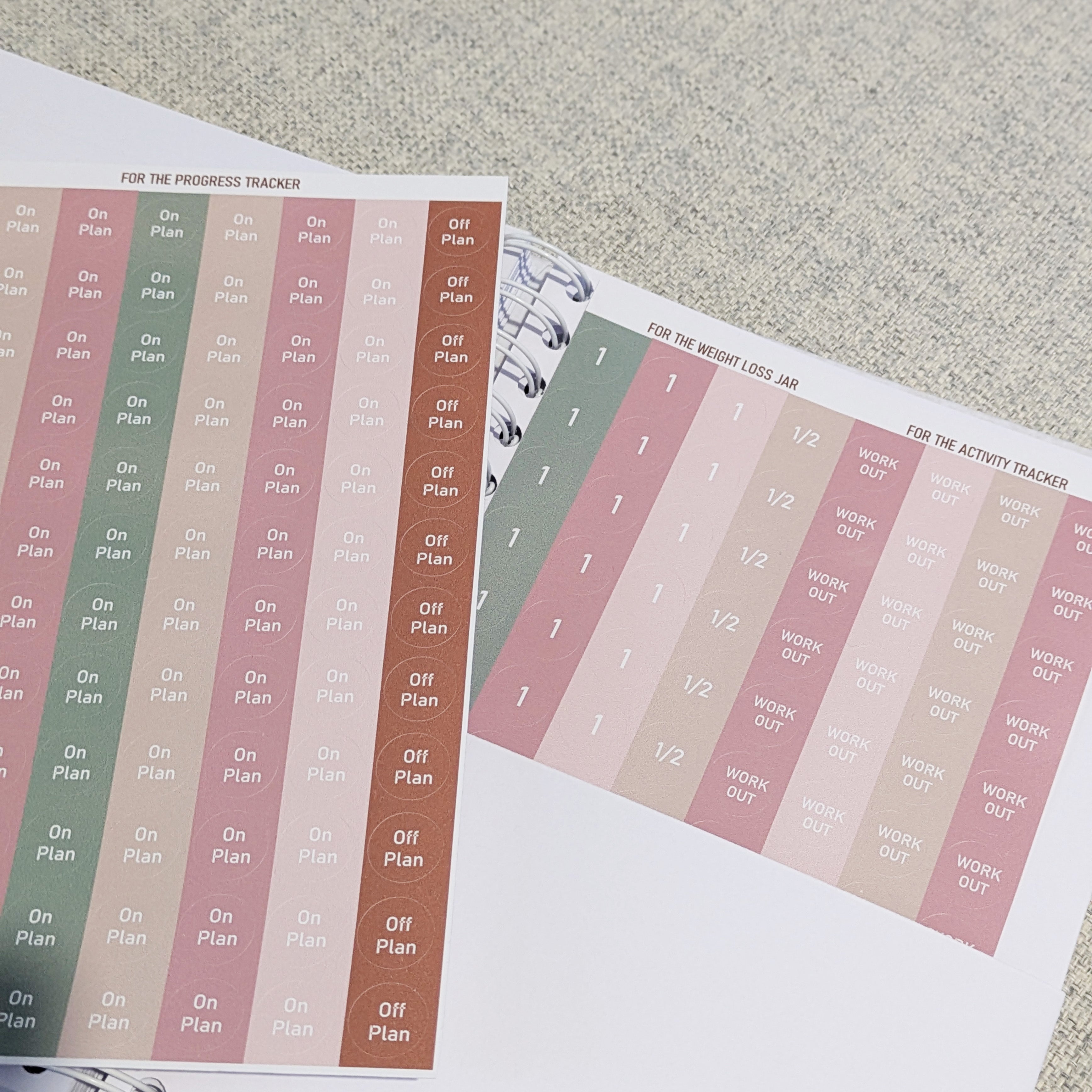 12 Week Food Diary - Linen ( Premium Hardback with Stickers, Pocket & bookmark)