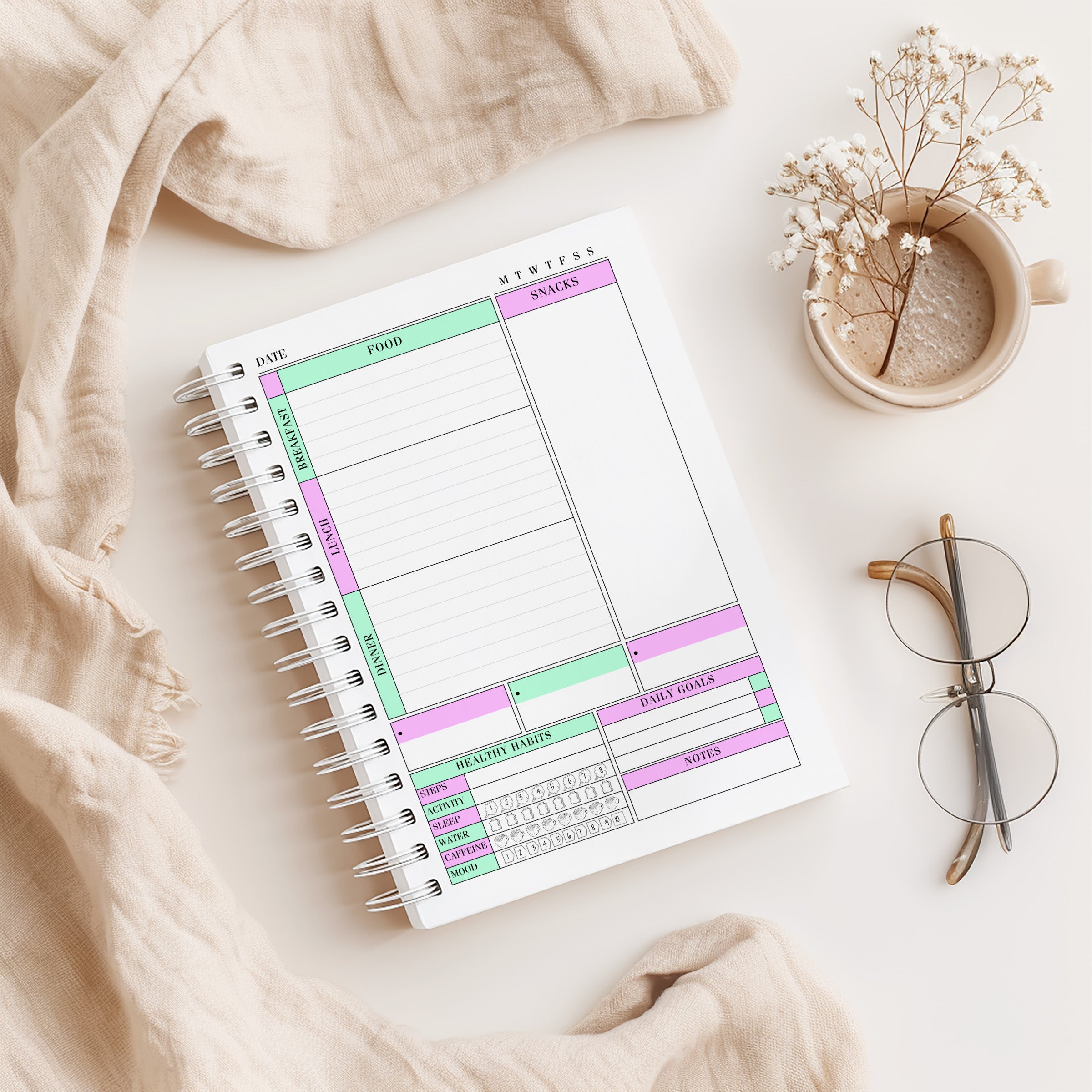 Deluxe Food Diary - Generic - Cactus