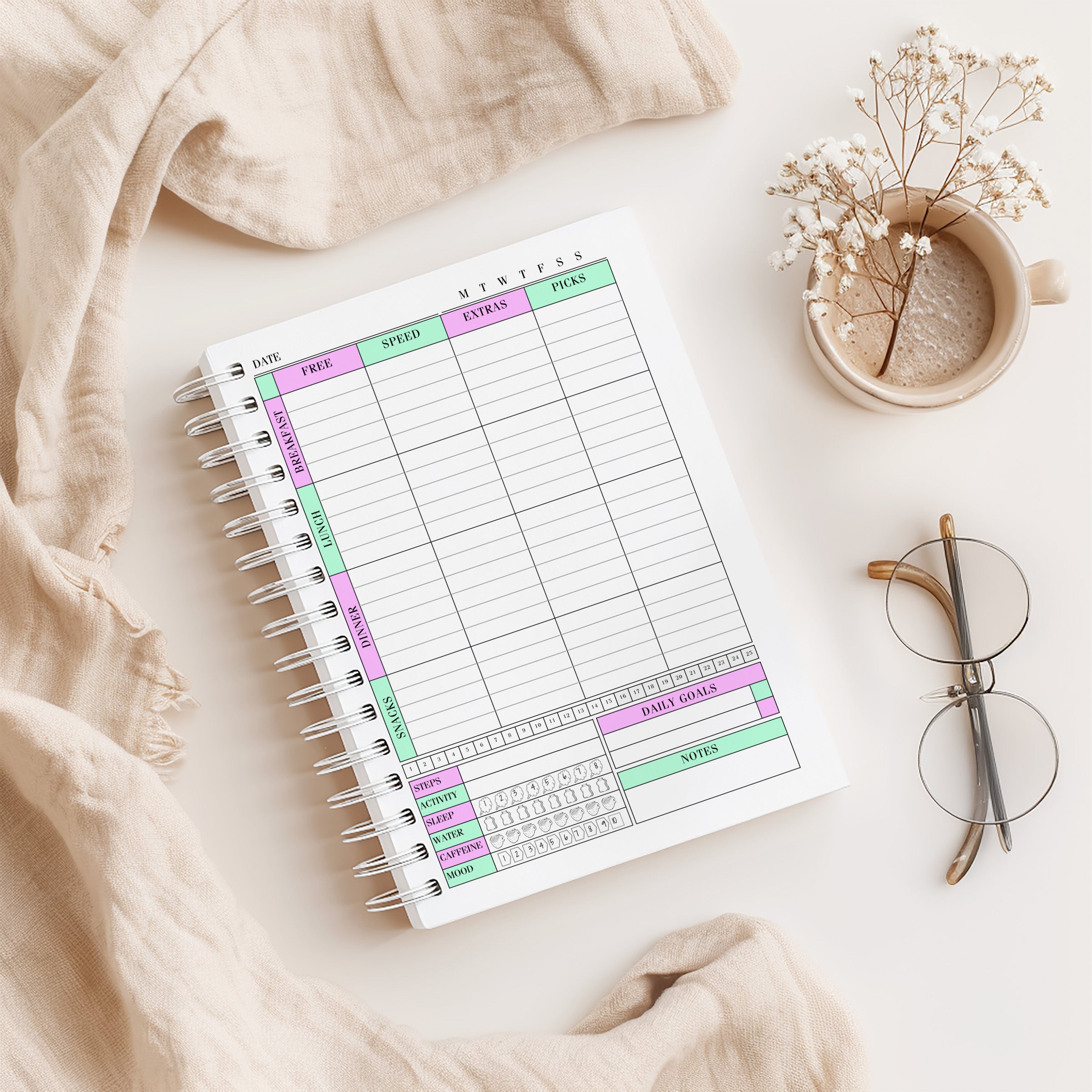 Slimming World Compatible Food Diary - Deluxe - Strawberries