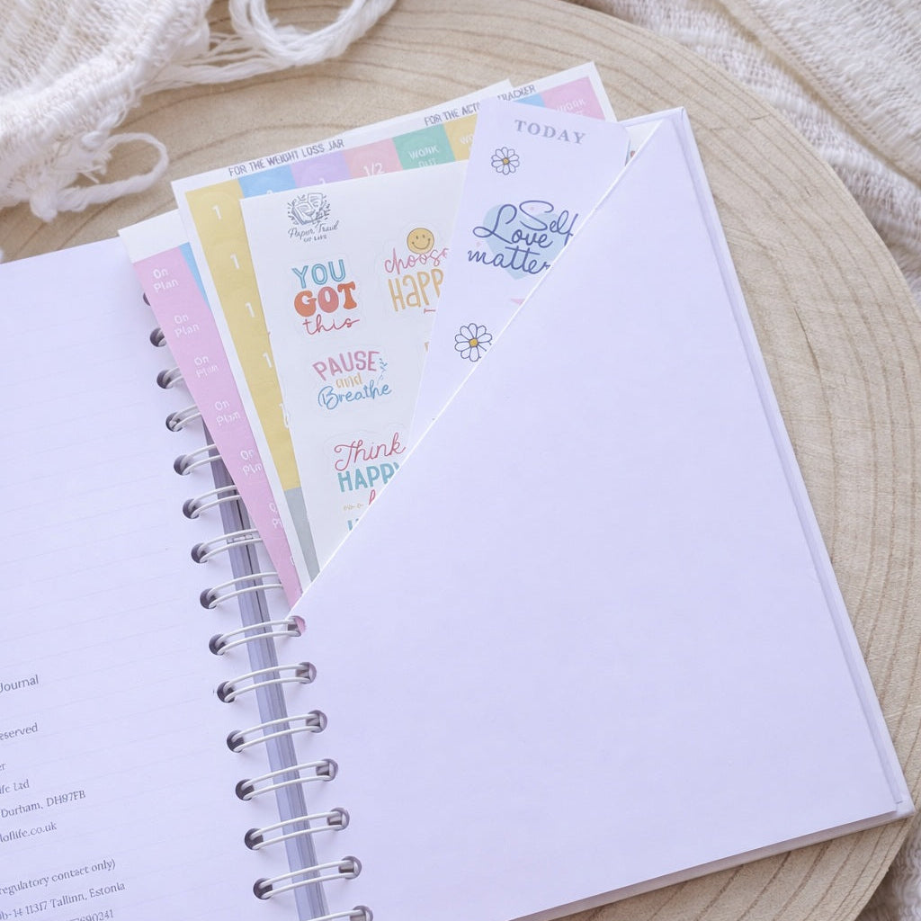12 Week Food Diary - Pastel Self Care (Premium Hardback, pocket, stickers, bookmark.)