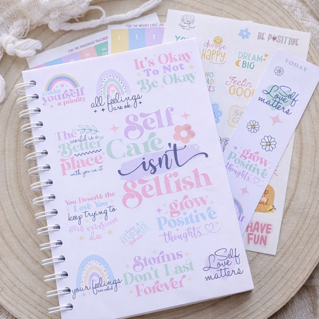 12 Week Food Diary - Pastel Self Care (Premium Hardback, pocket, stickers, bookmark.)