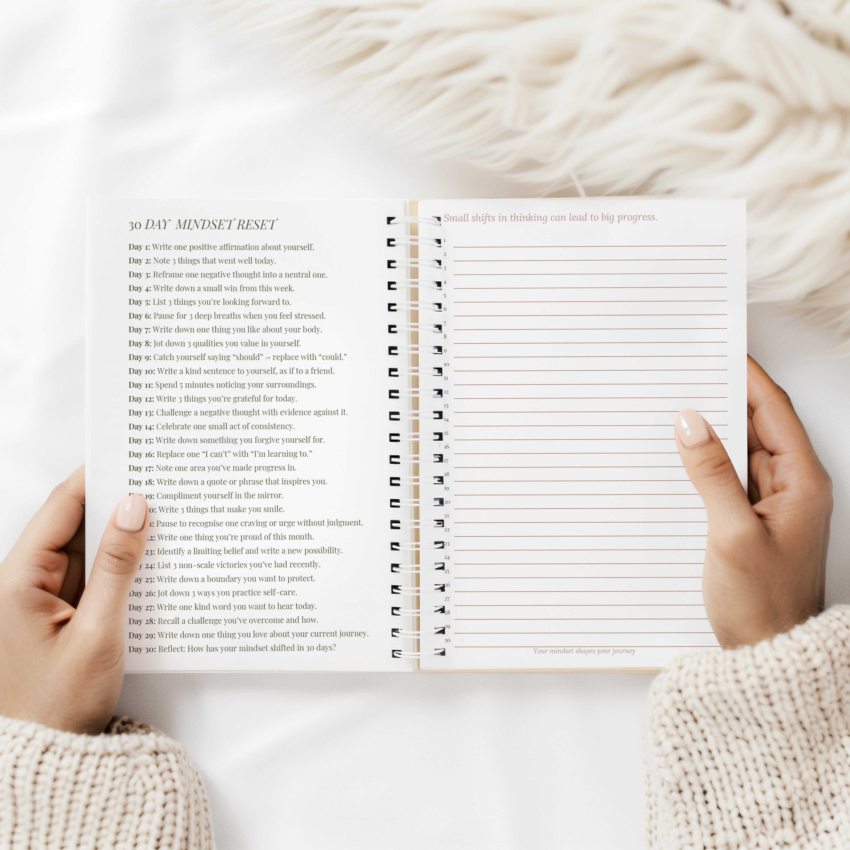 12 Week Food Diary - Linen ( Premium Hardback with Stickers, Pocket & bookmark)