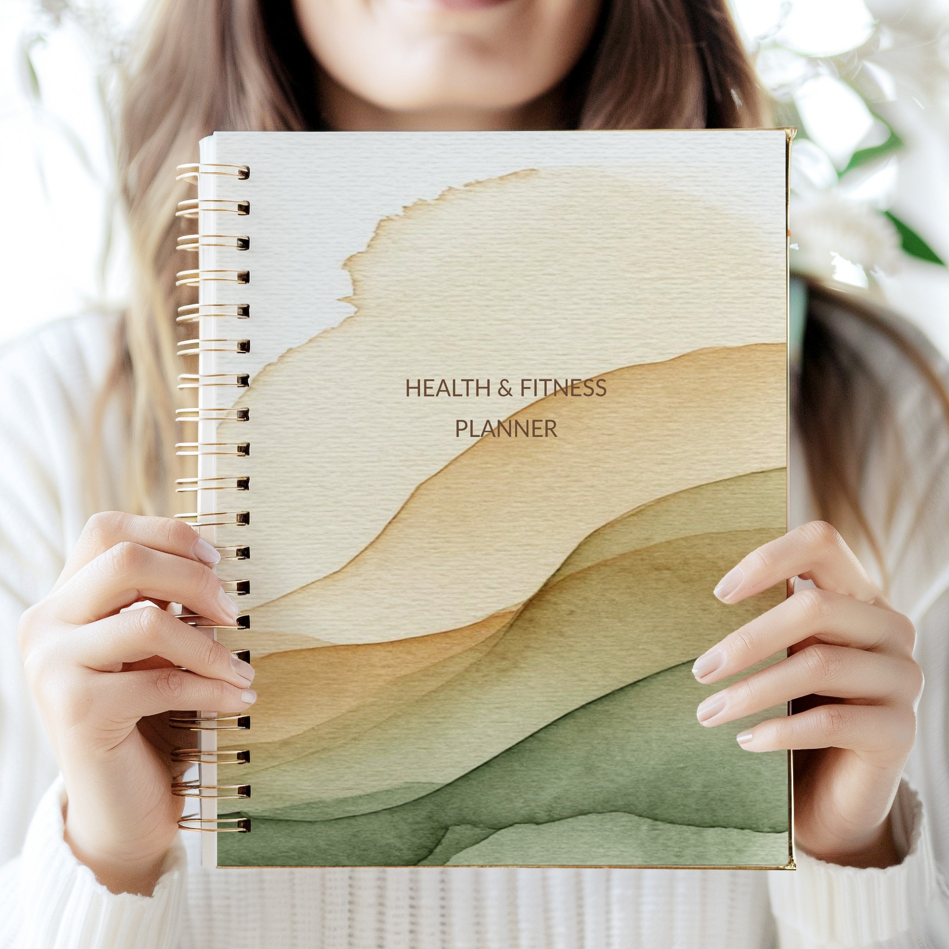 12 Month Health & Fitness Planner | Self-Care Planner - Watercolour